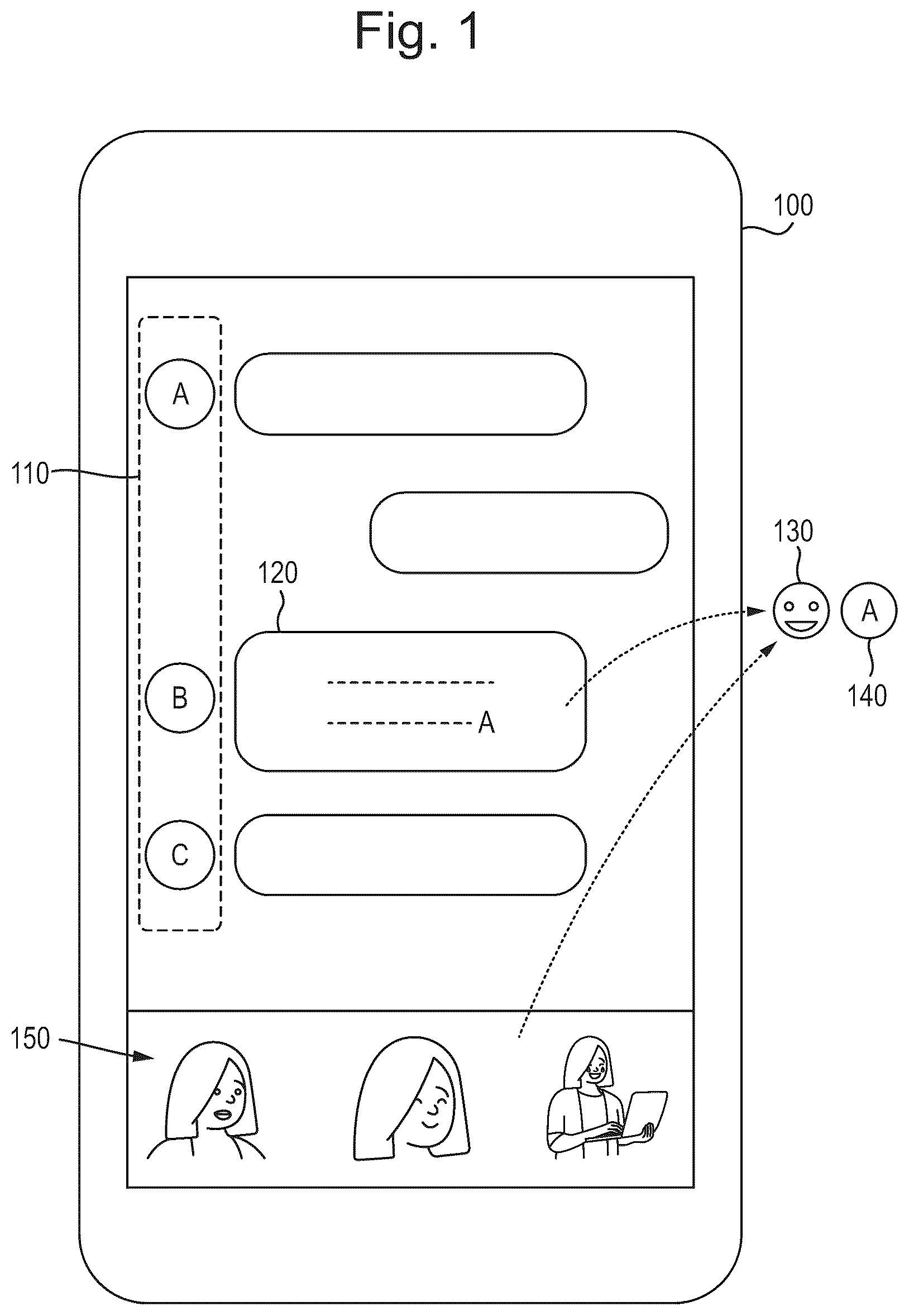 Patent US12107810 Figure 1 – System and methods for utilizing personal graphical elements in electronic communication