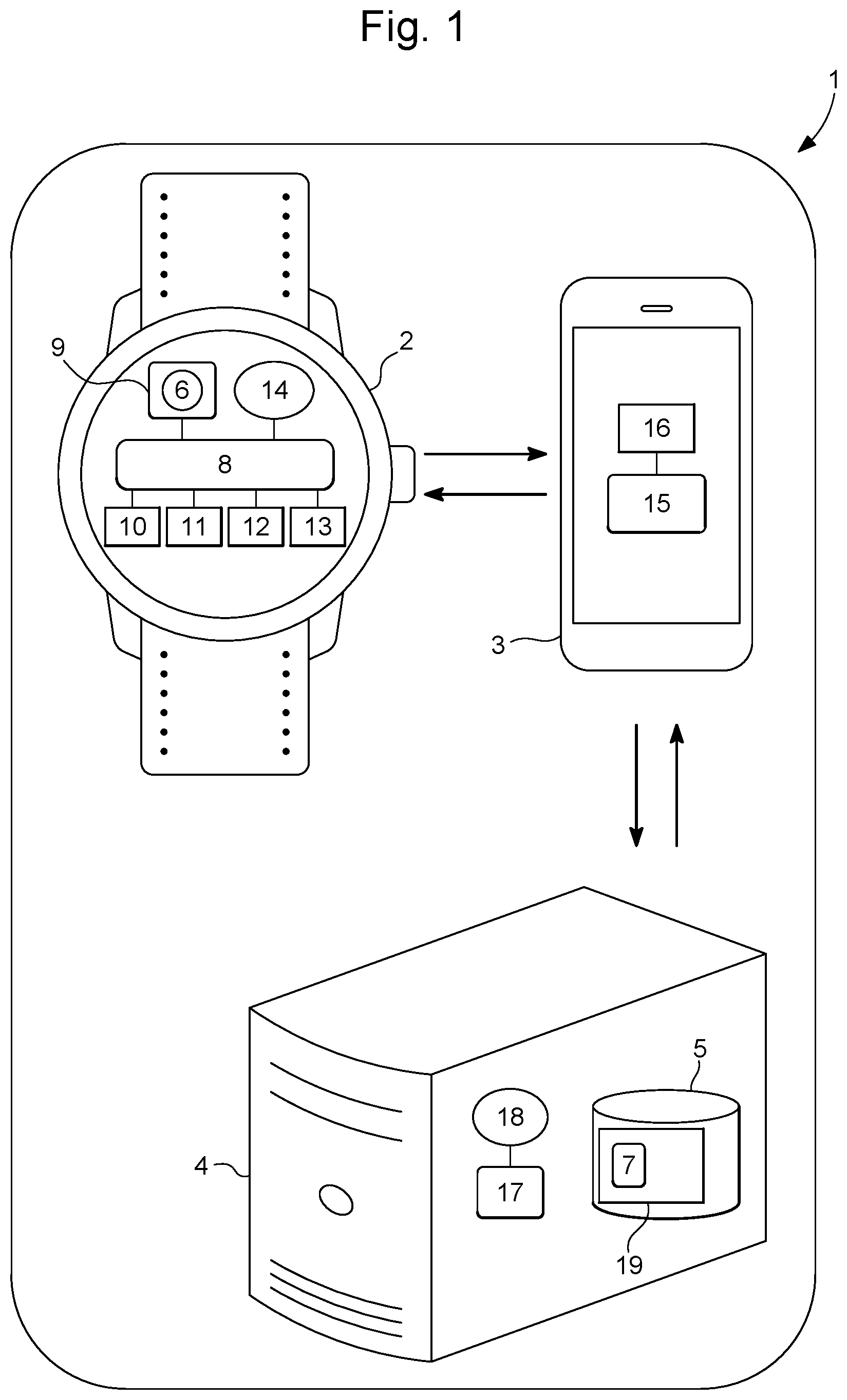 Patent US12107811 — Method for archiving a particular event in a life of a wearer of a connected watch — Figure 1