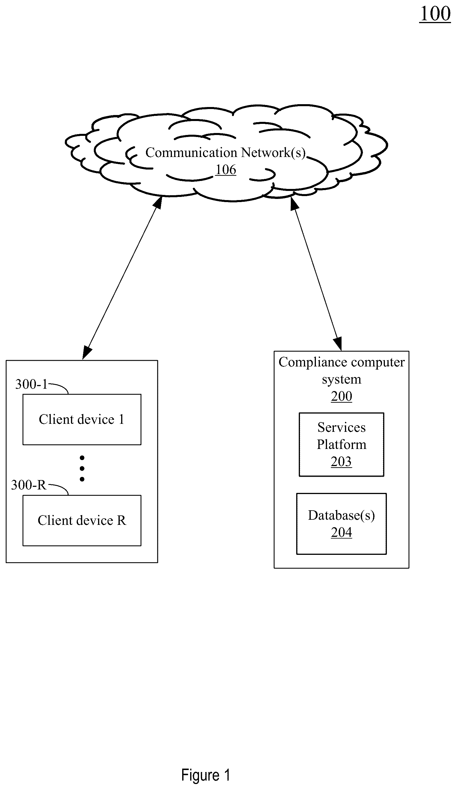 Patent US12107813 — Systems and methods for updating and presenting subject-specific compliance standard information — Figure 1