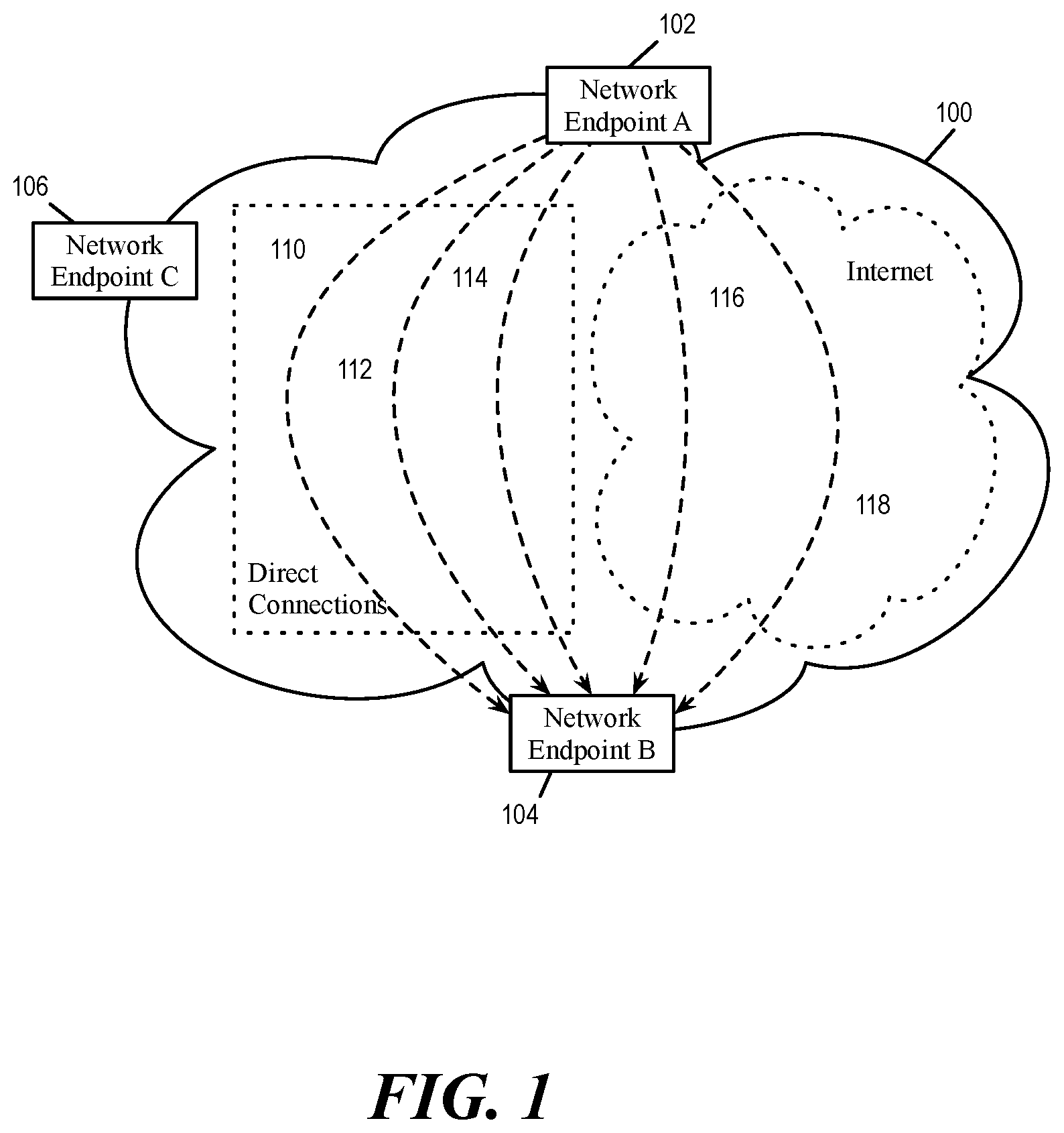 Patent US12107834 — Multi-uplink path quality aware IPsec — Figure 1