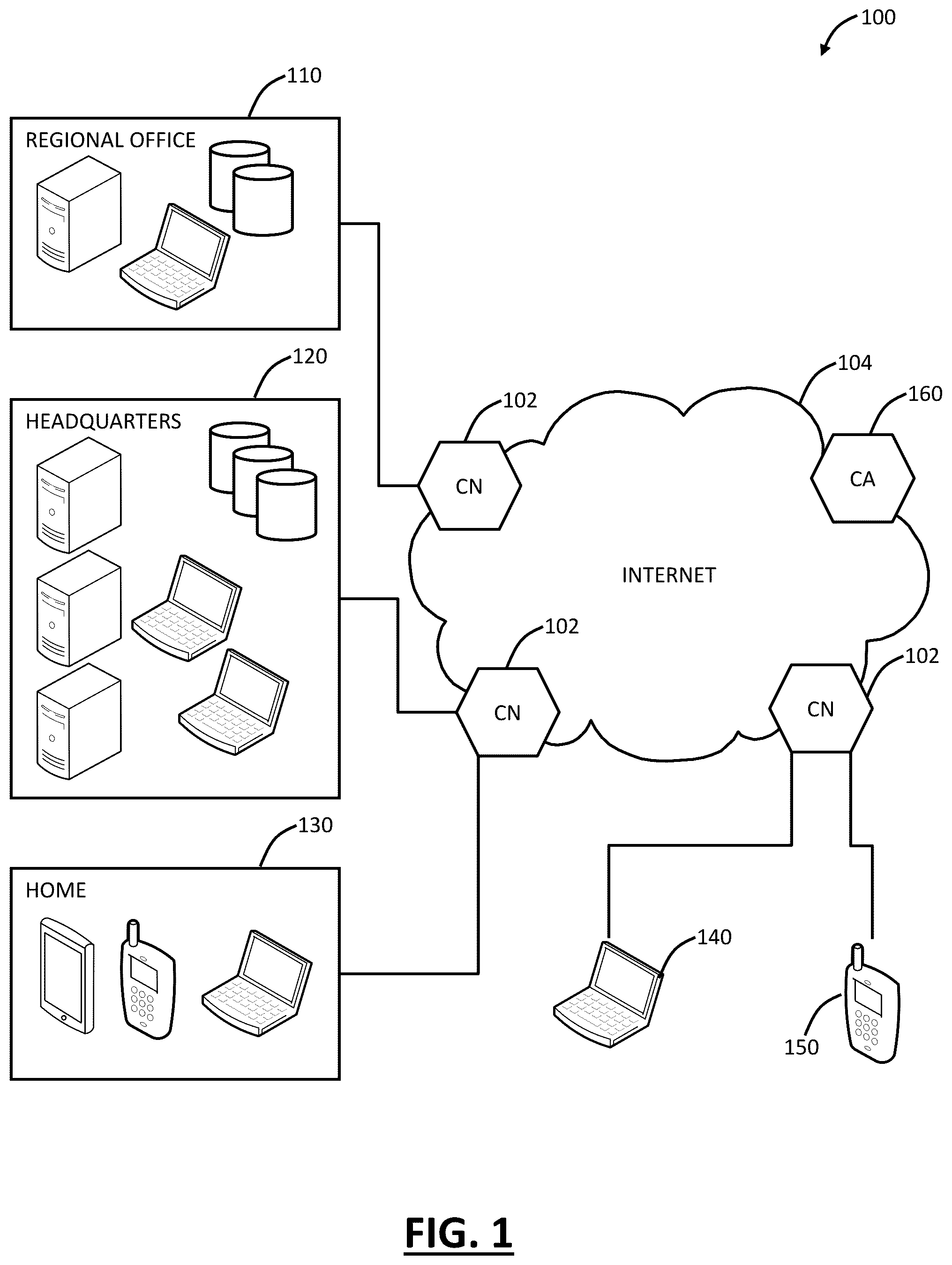 Patent US12107891 — Cloud based security using DNS — Figure 1