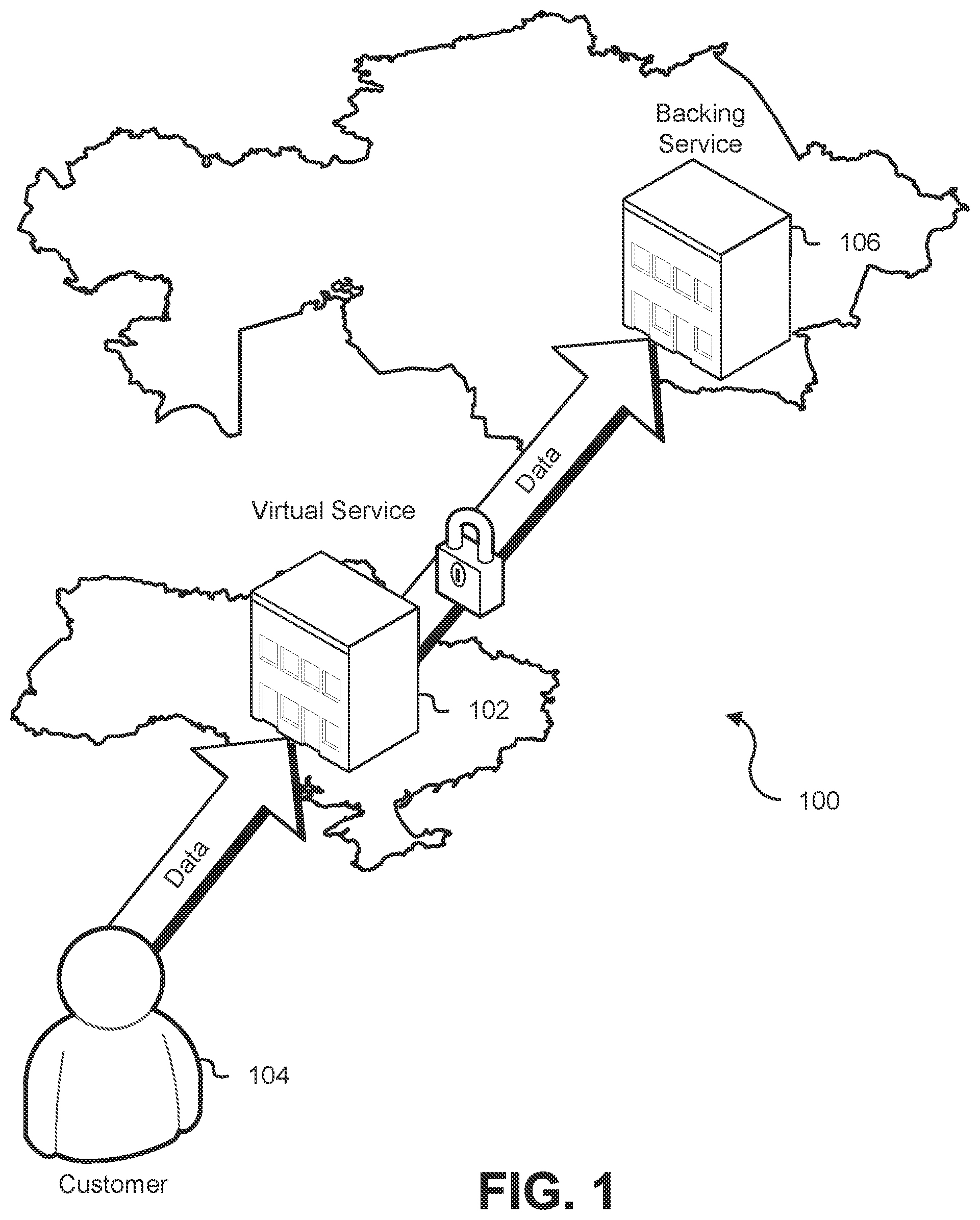 Patent US12107897 — Data loss prevention techniques — Figure 1