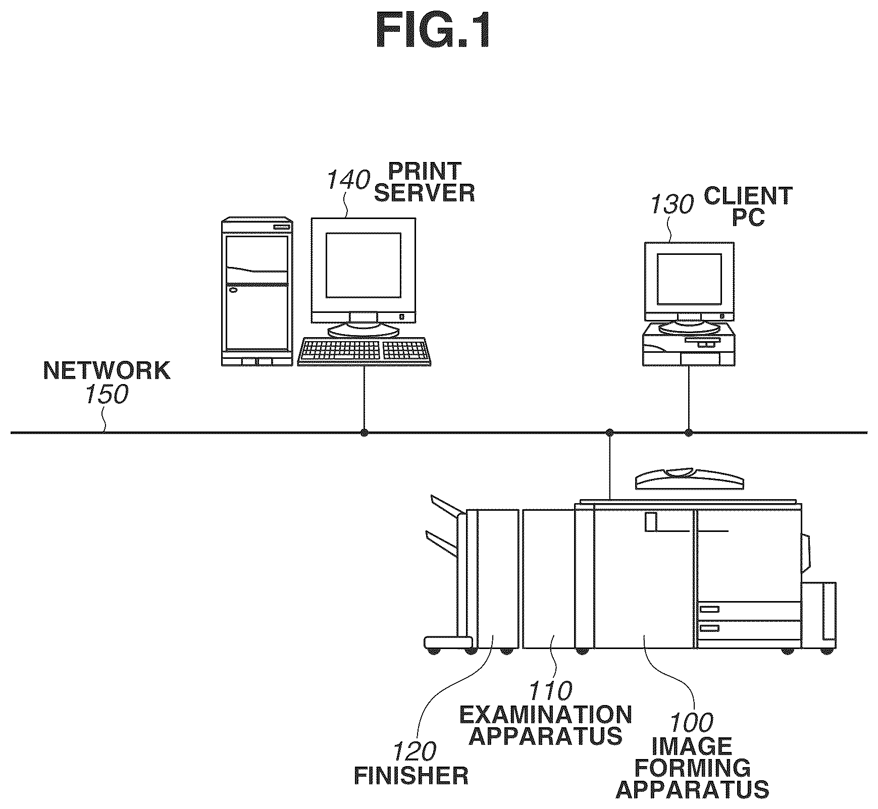 Patent US12107999 — Printer for providing a notification when two regions overlap between a scan image and a reference image — Figure 1