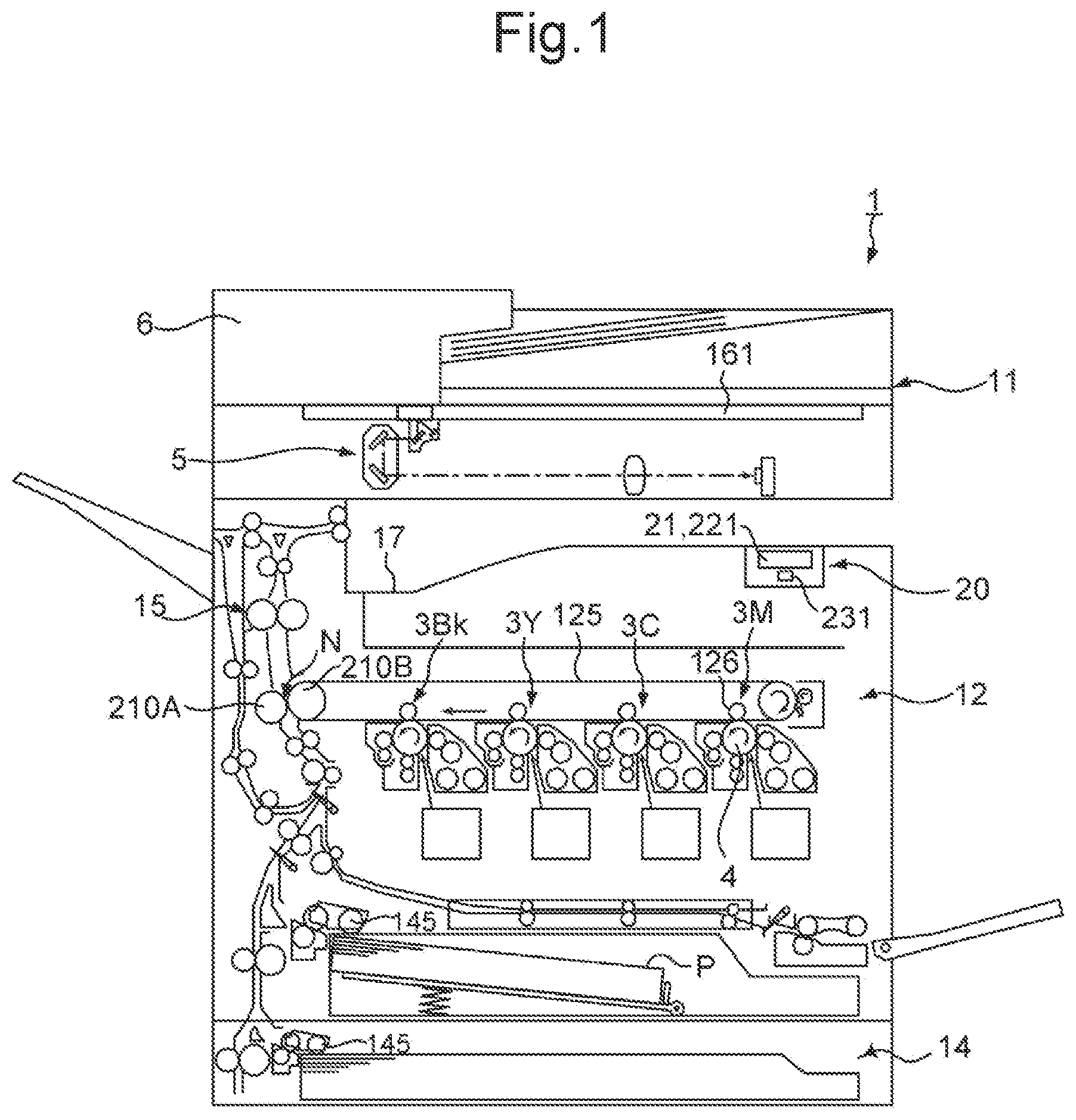Patent US12108001 — Input device that sets button baseline value or panel baseline value to initial value, depending on whether touch operation on touch button based on electrostatic capacitance is valid, and image forming apparatus — Figure 1