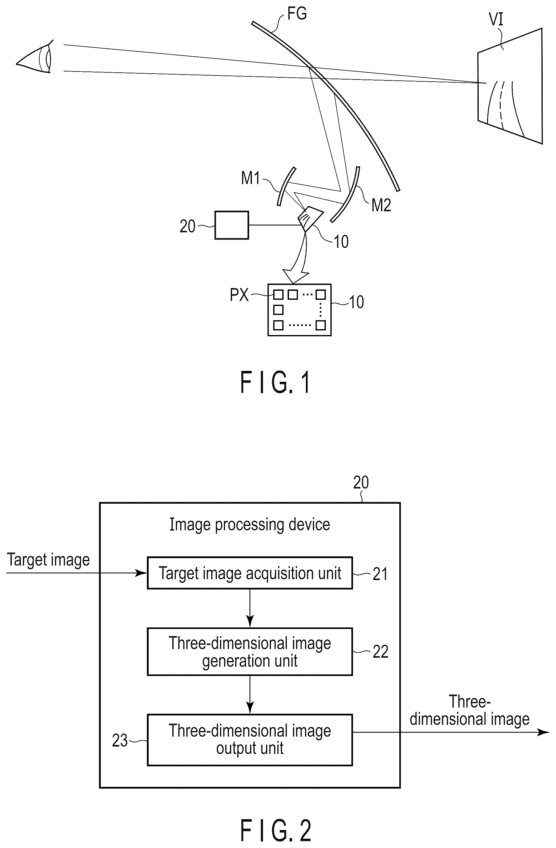 Patent US12108014 — Image processing device and head-up display — Figure 1