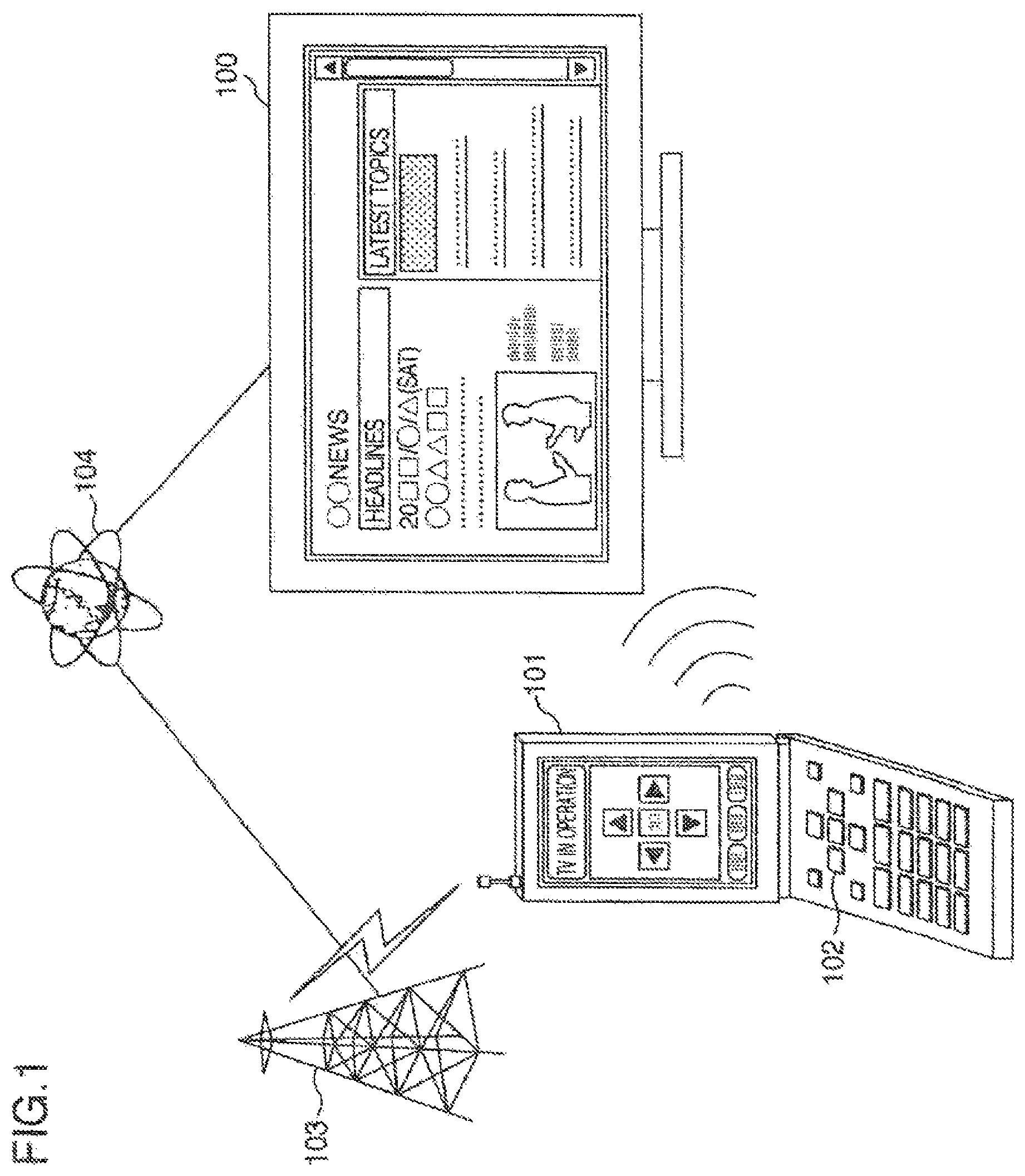 Patent US12108103 — Portable terminal, information processing apparatus, content display system and content display method — Figure 1
