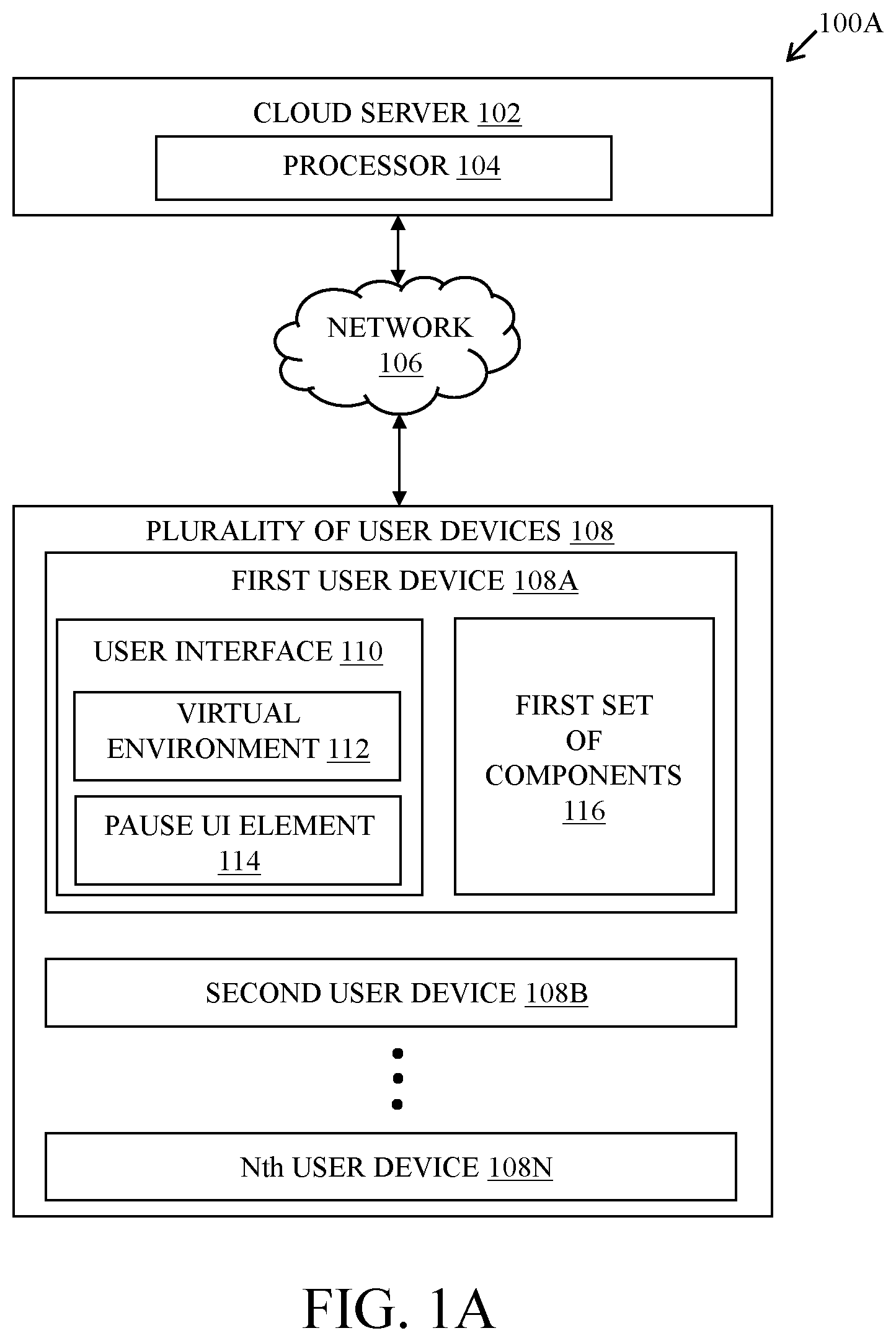 Patent US12108118 — System and method for controlling user interactions in virtual meeting to enable selective pausing — Figure 1
