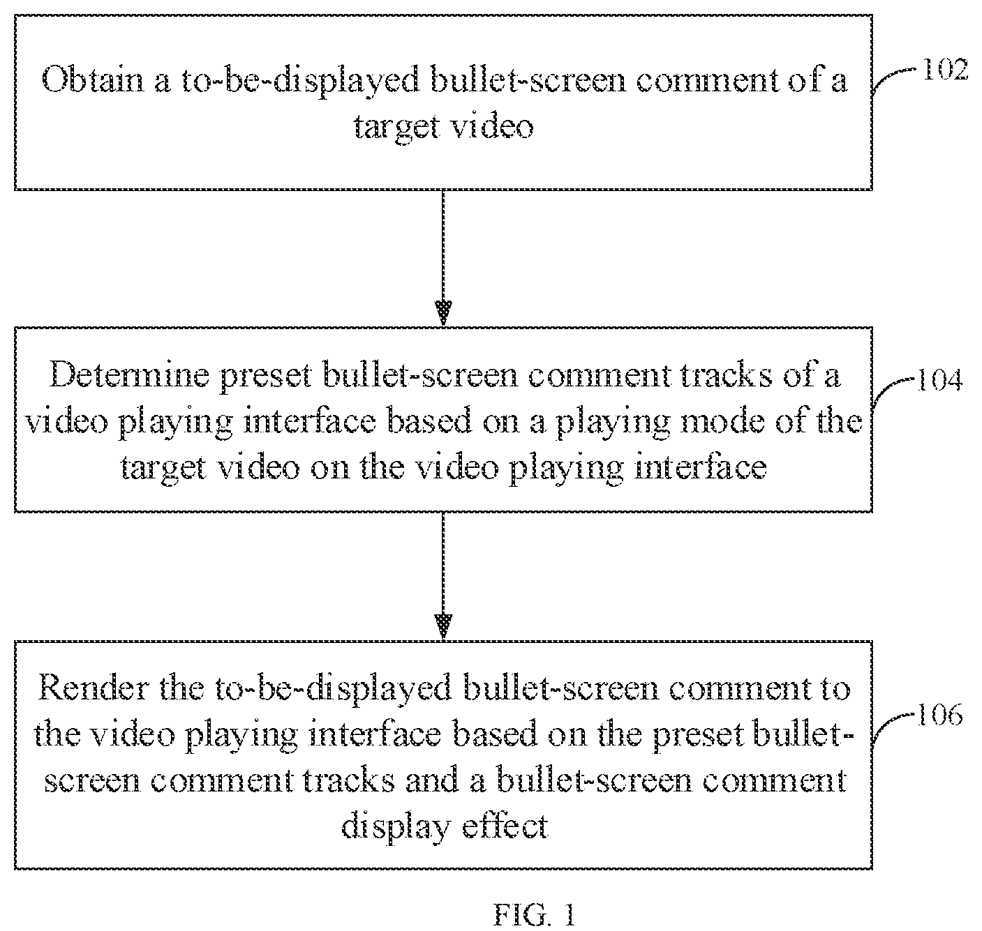 Patent US12108119 — Bullet-screen comment processing — Figure 1