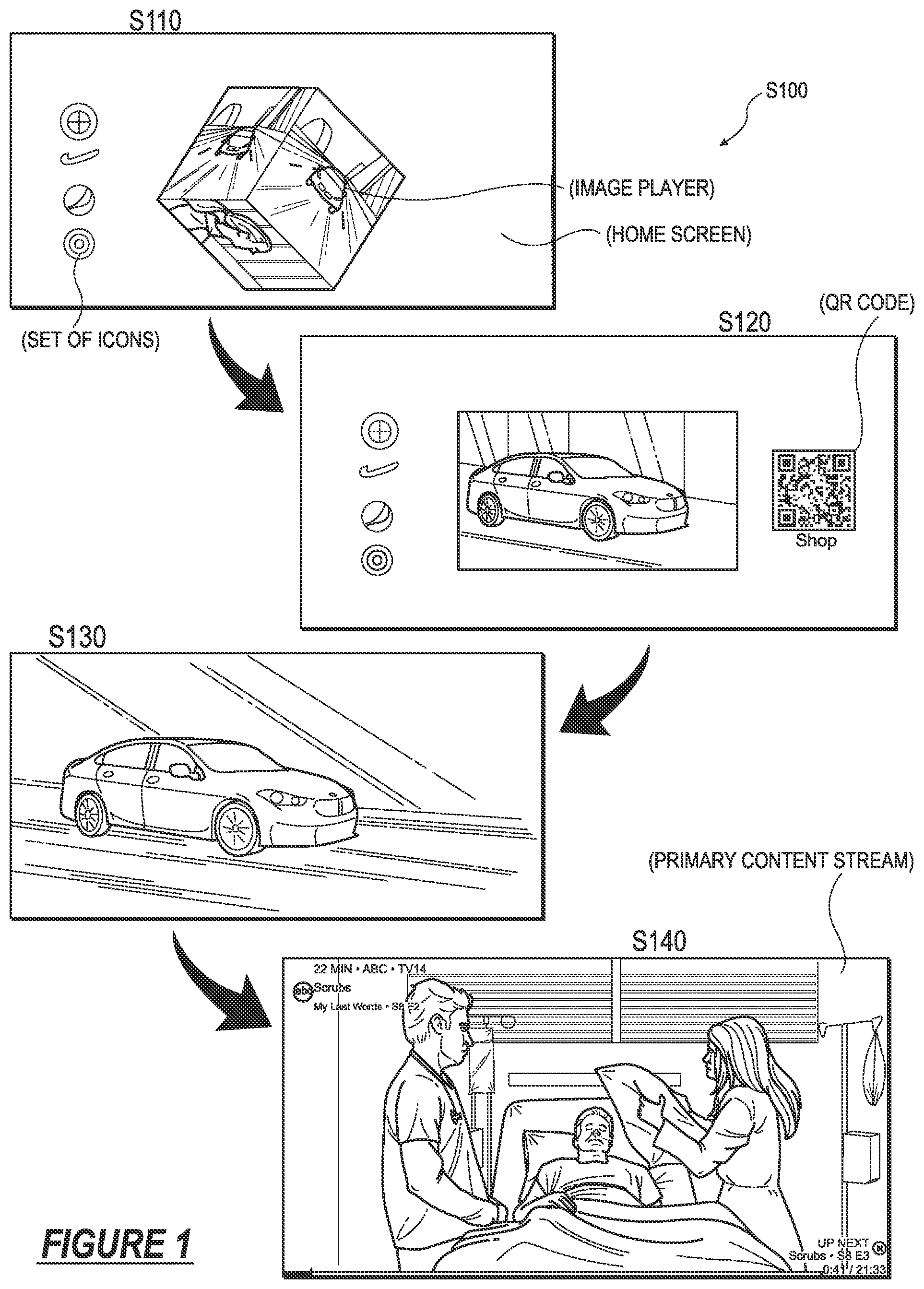 Patent US12108122 Figure 1 – Method for serving interactive digital advertising content within a streaming platform