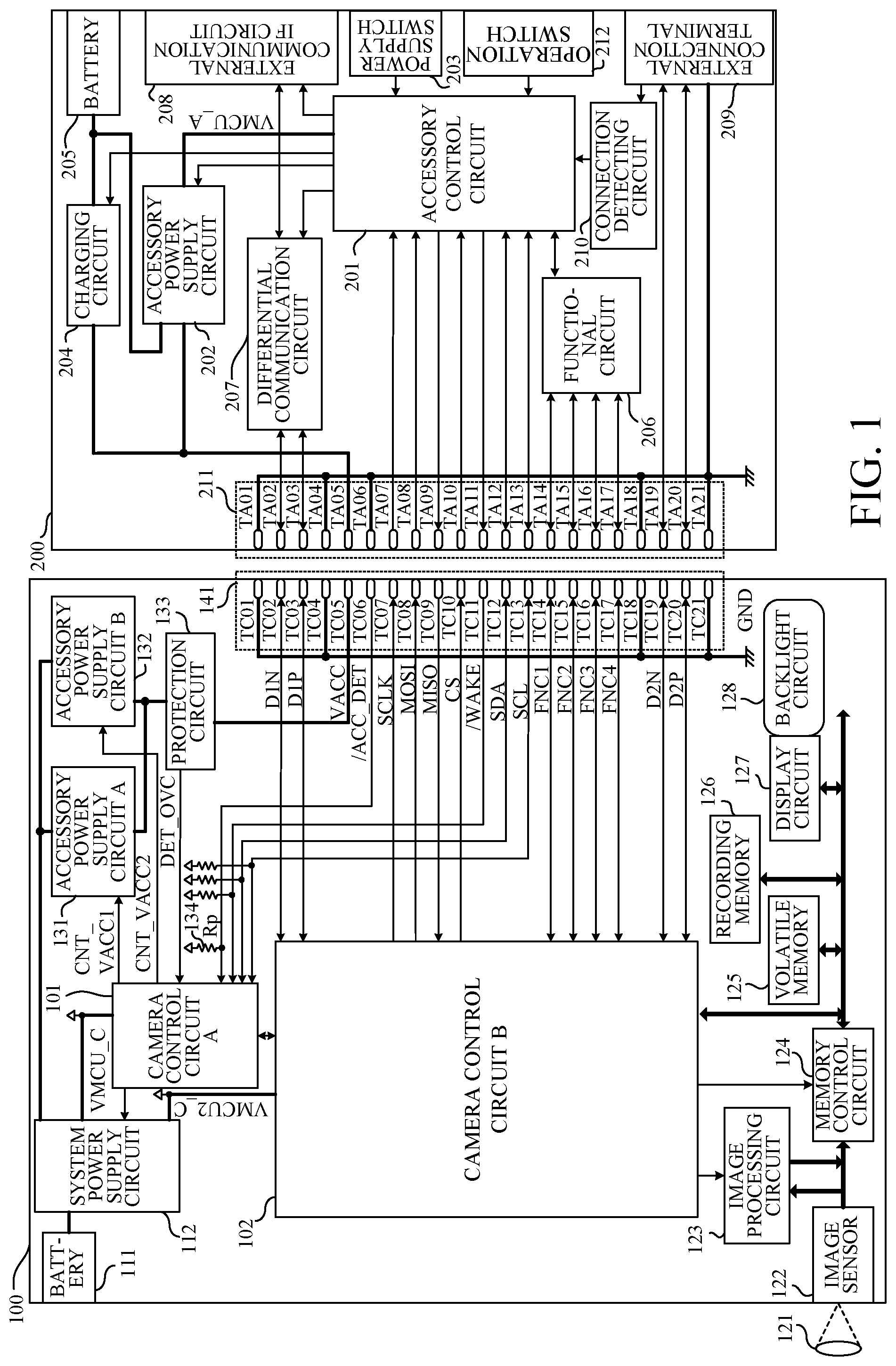 Patent US12108144 Figure 1 – Image pickup apparatus, accessory, control method of image pickup apparatus, control method of accessory, and storage medium