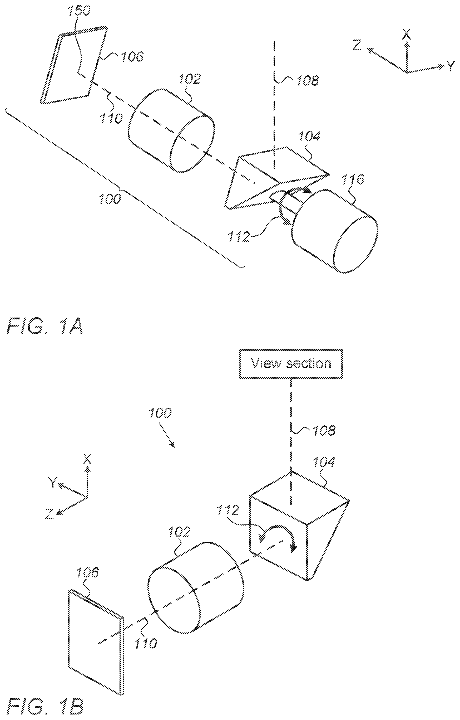 Patent US12108151 — Point of view aberrations correction in a scanning folded camera — Figure 1