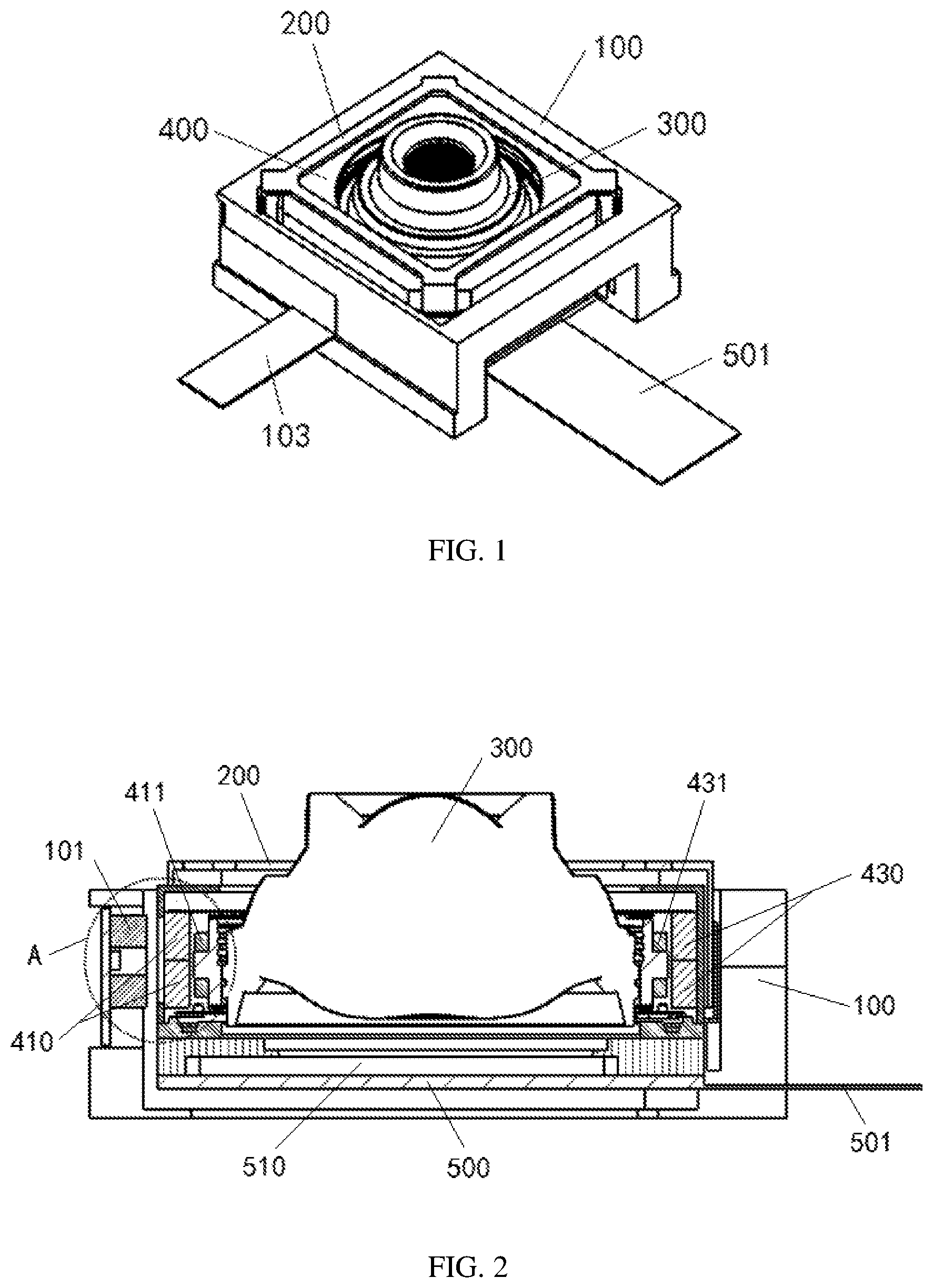 Patent US12108154 — Camera module for anti-shake using a drive coil and electronic device — Figure 1