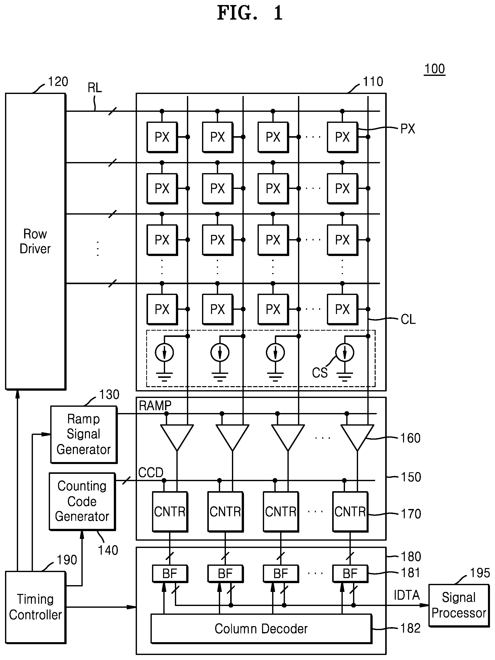 Patent US12108173 — Image sensor with high conversion gain (HCG) mode and low conversion gain (LCG) mode — Figure 1