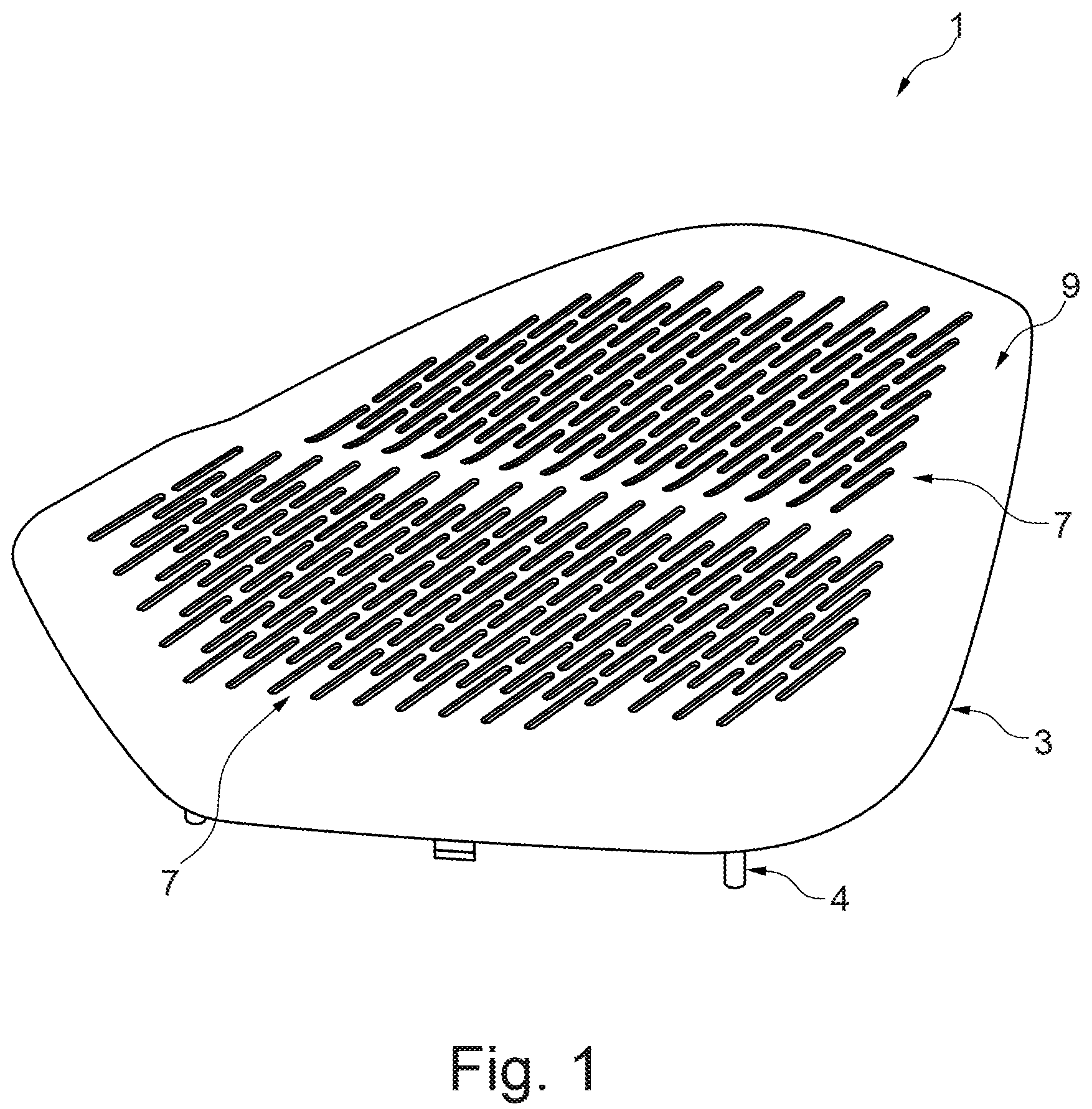 Patent US12108199 — Cork-leather-covered loudspeaker grille — Figure 1
