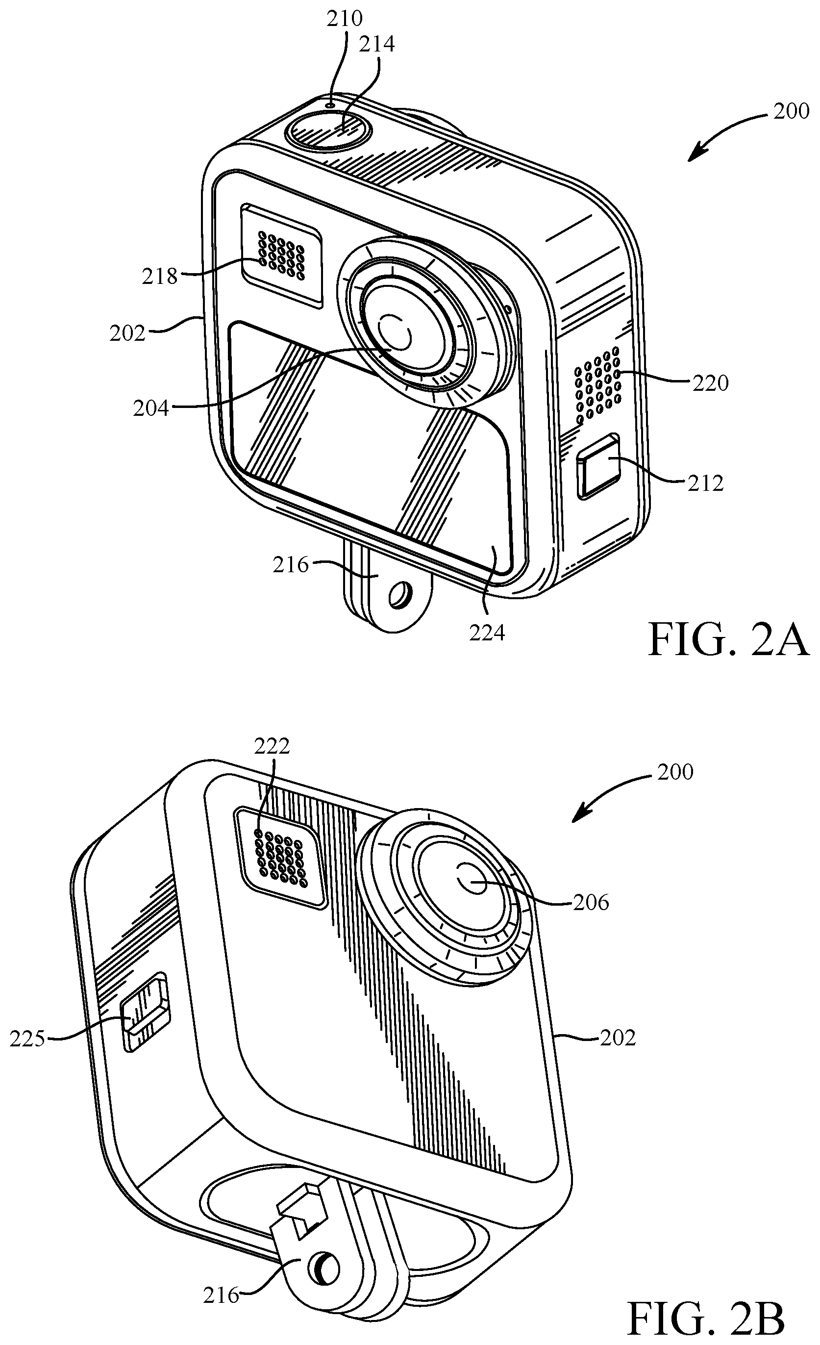 Patent US12108224 Figure 2 – Method and apparatus for dynamic reduction of camera body acoustic shadowing in wind noise processing