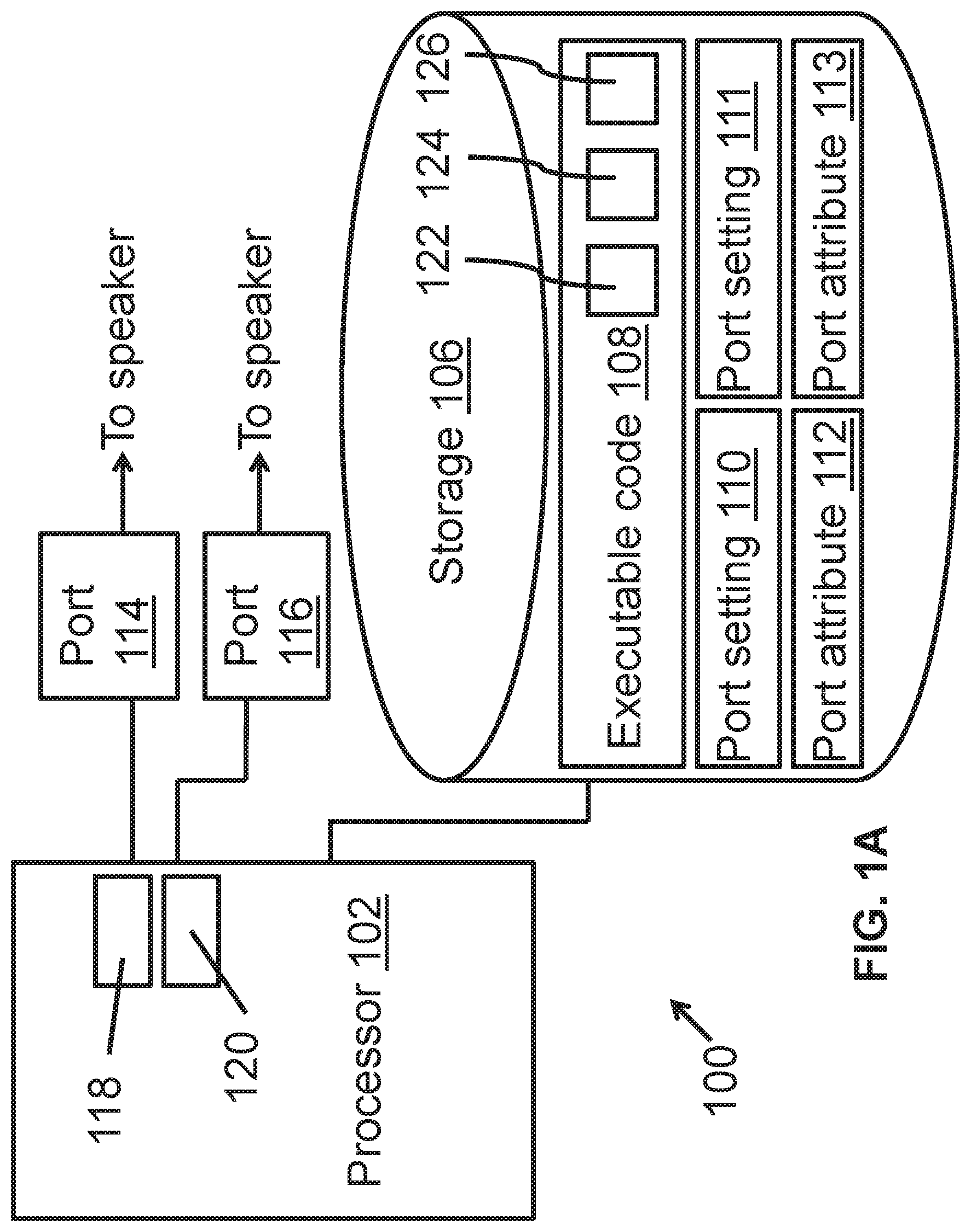 Patent US12108229 Figure 1 – Modification of audio signals based on ambient noise collected by speakers