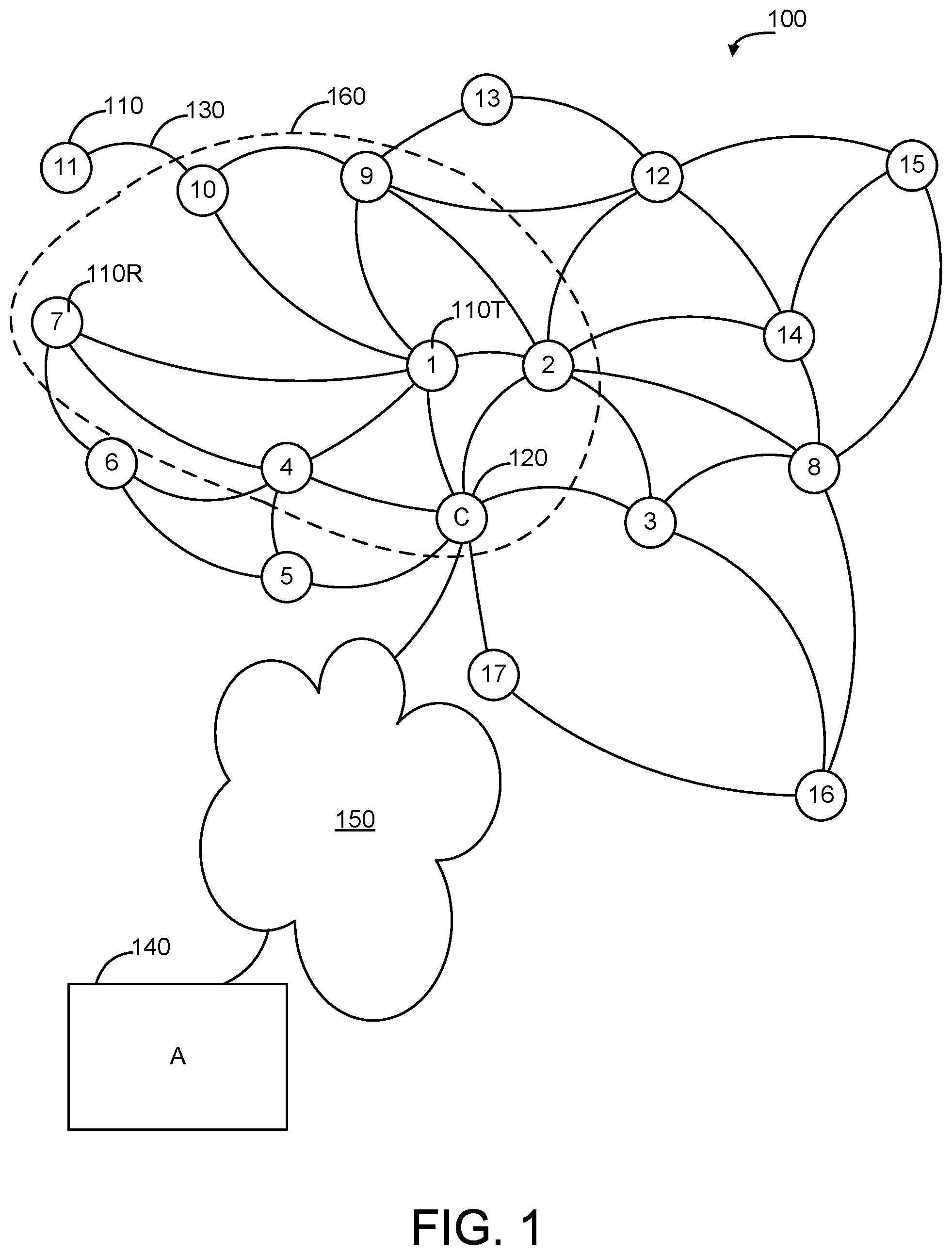 Patent US12108266 — Wireless mesh network health determination — Figure 1
