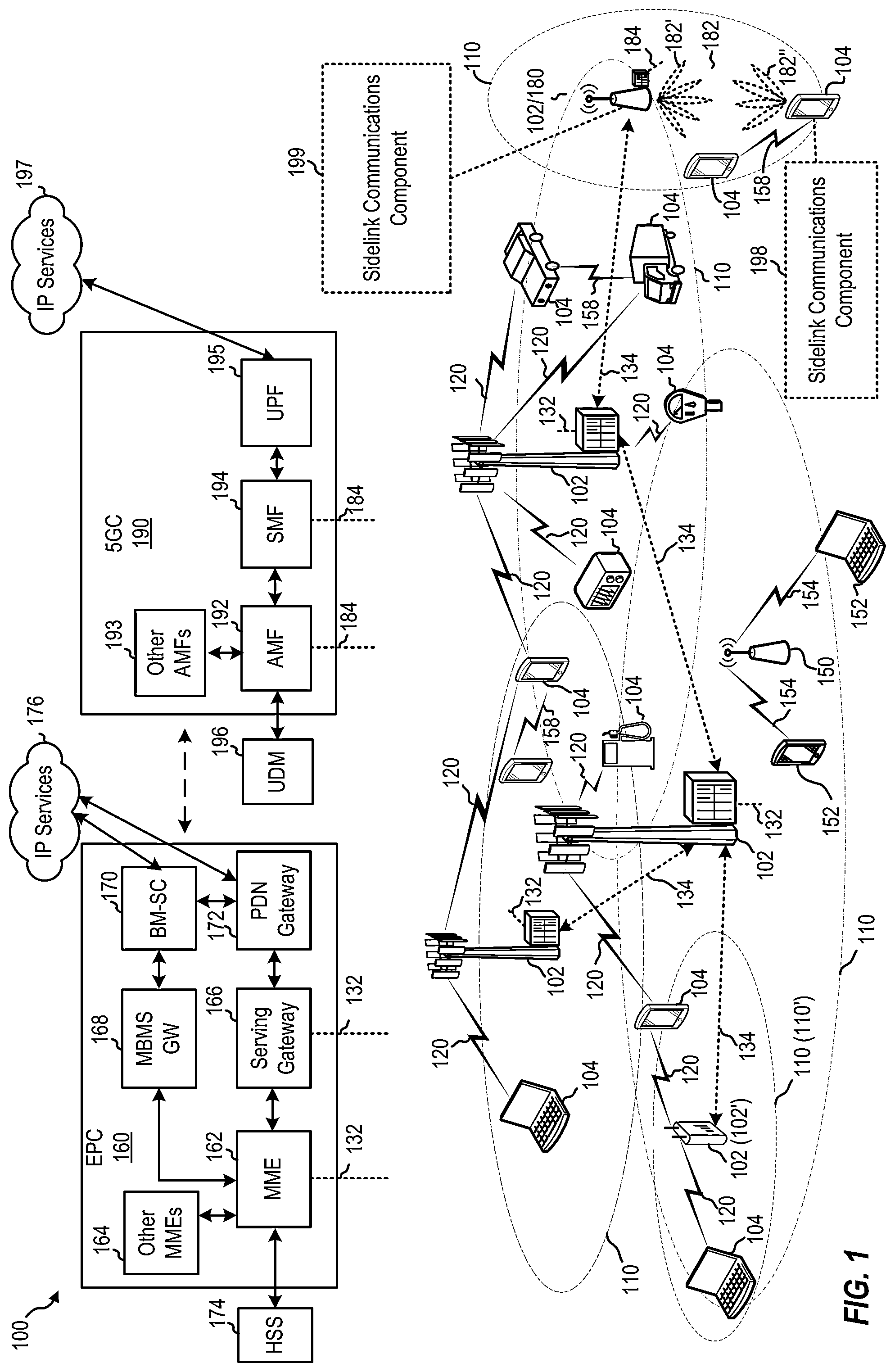 Patent US12108371 — Sidelink slots without symbols for automatic gain control — Figure 1