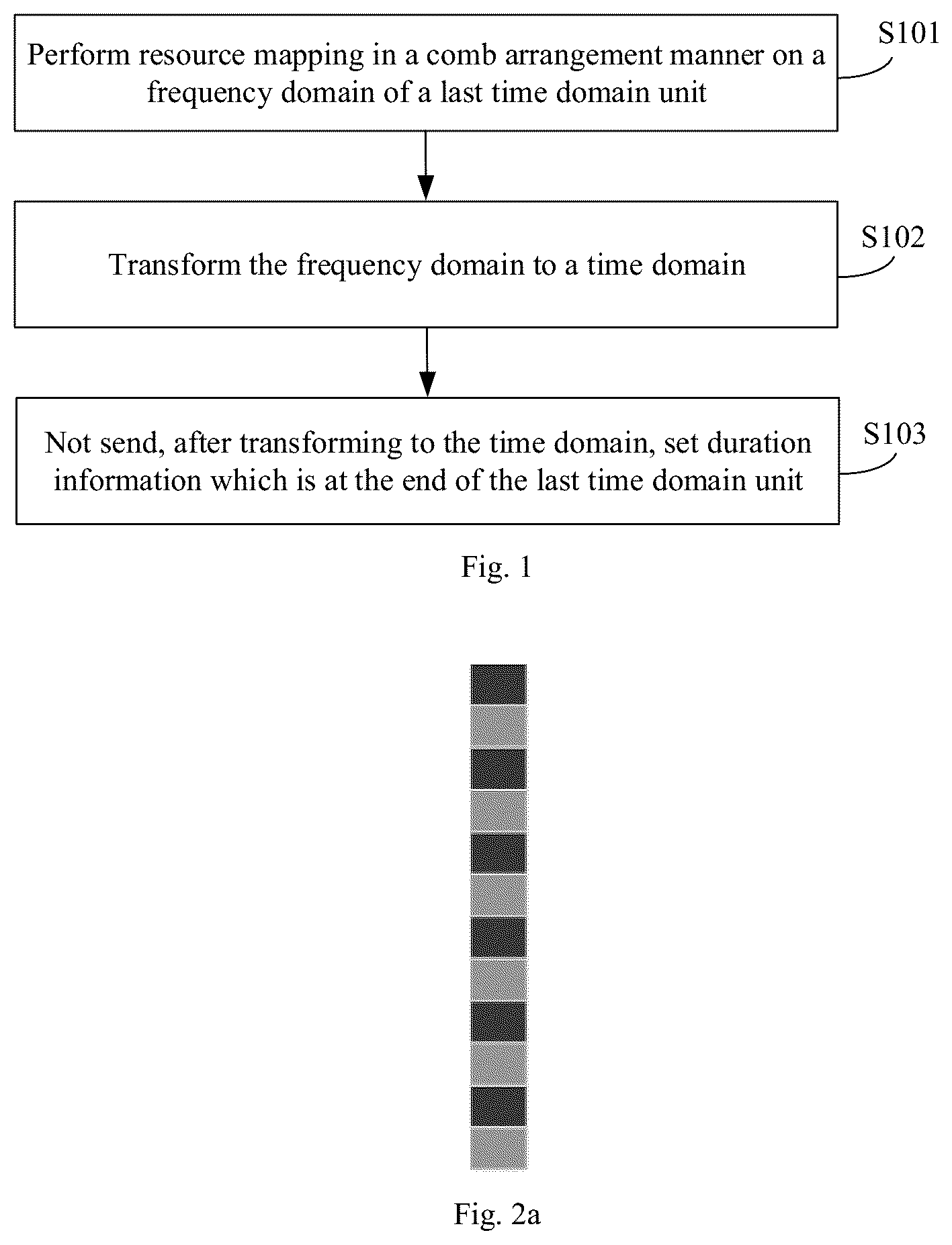 Patent US12108383 Figure 1 – Method and device for sending and receiving information after transforming frequency domain to a time domain using resource mapping