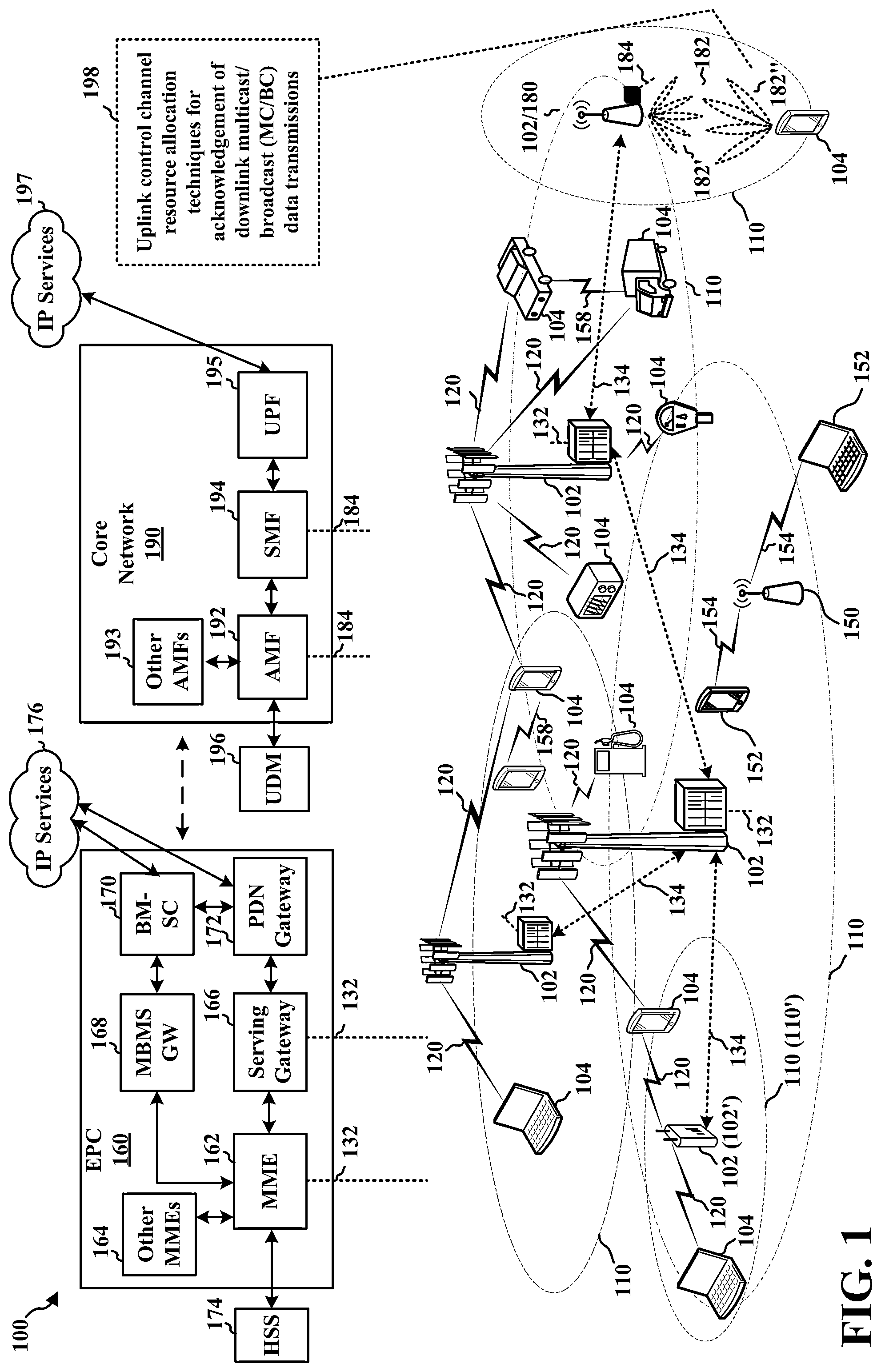 Patent US12108419 — Hybrid automatic repeat request acknowledgment for multiple multicast transmissions — Figure 1