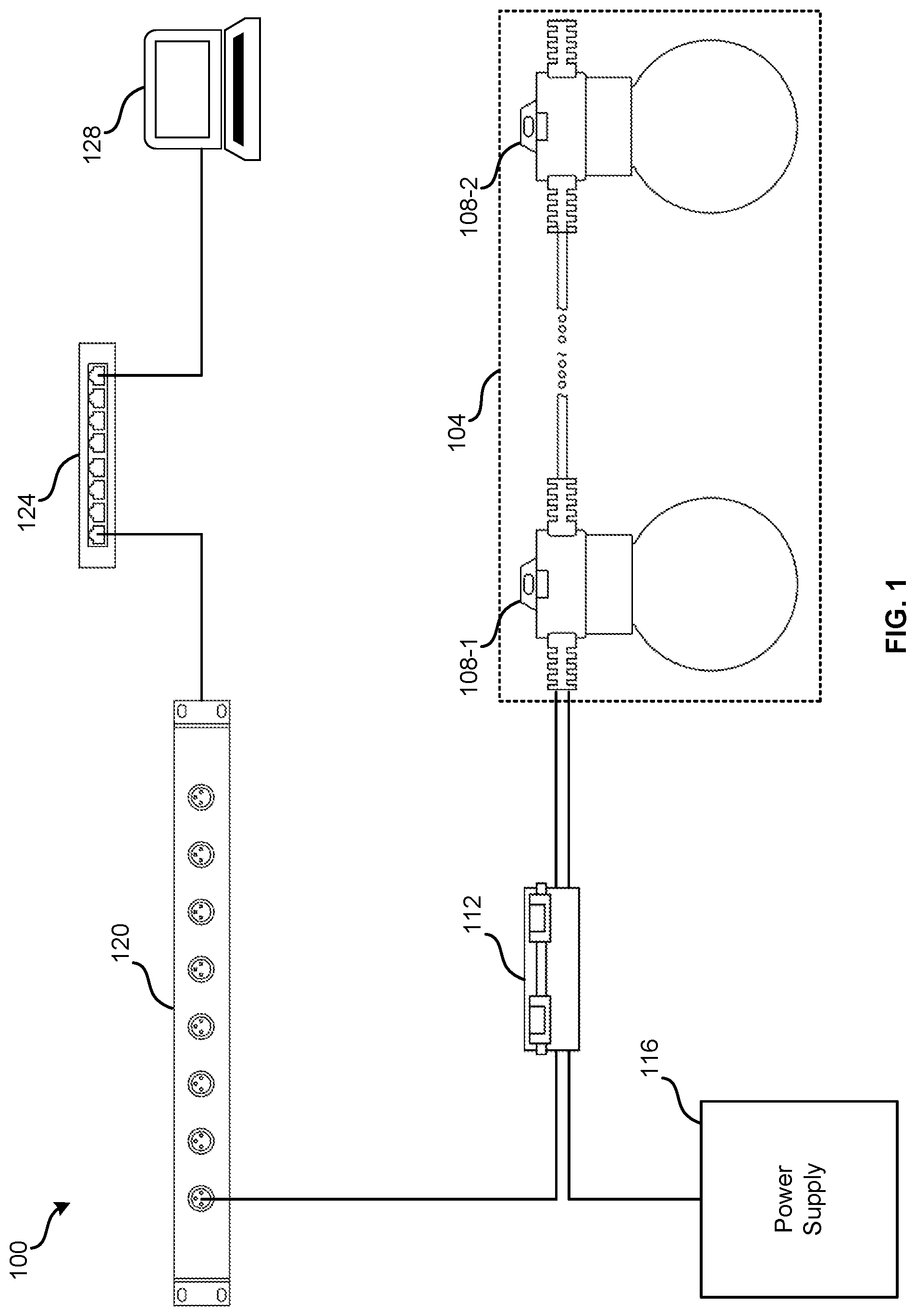 Patent US12108504 — Three channel LED control for color and white light performance in lighting strands — Figure 1