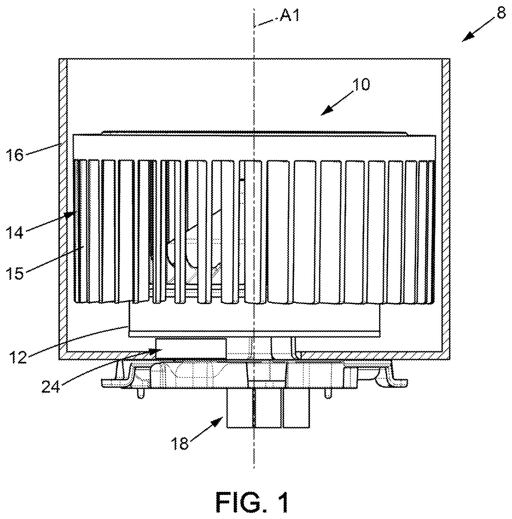 Patent US12108519 — Assembly of an electronic board and a heat sink, and motor-fan unit comprising such an assembly — Figure 1