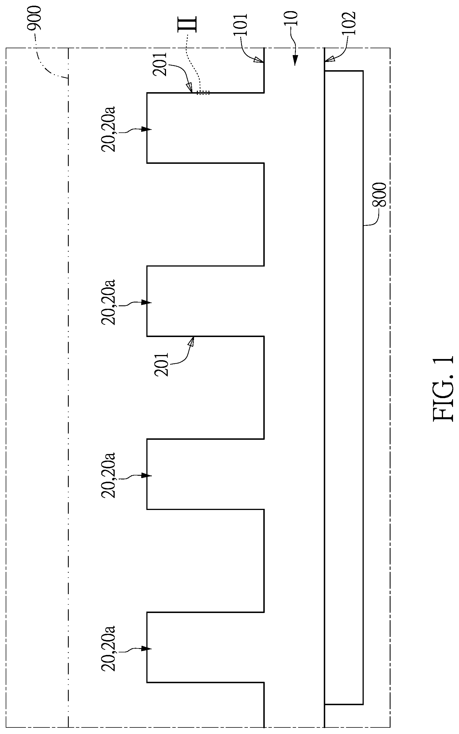 Patent US12108574 — Two-phase immersion-type heat dissipation structure having fins for facilitating bubble generation — Figure 1