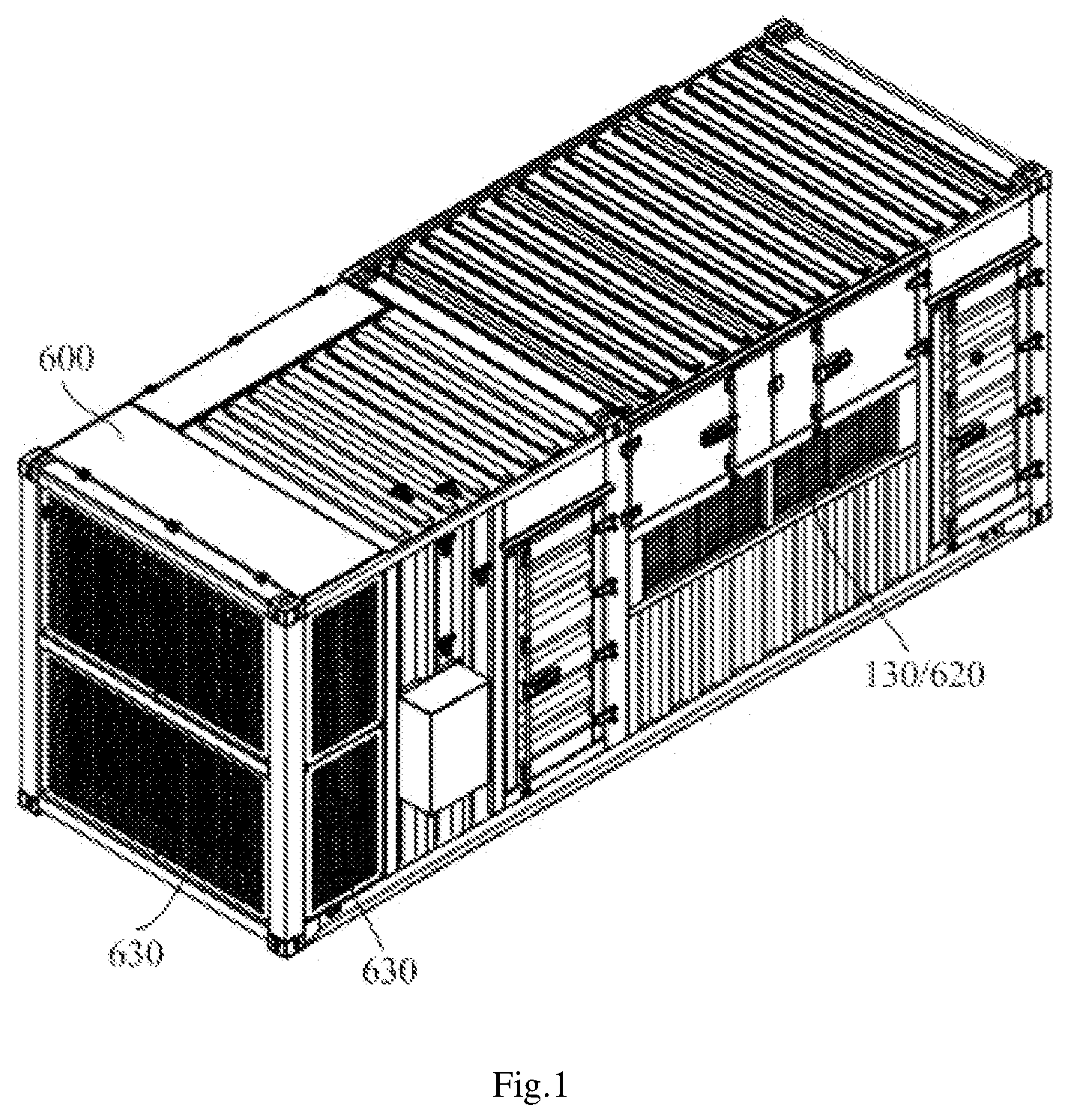 Patent US12108579 — Container type frequency conversion pry — Figure 1