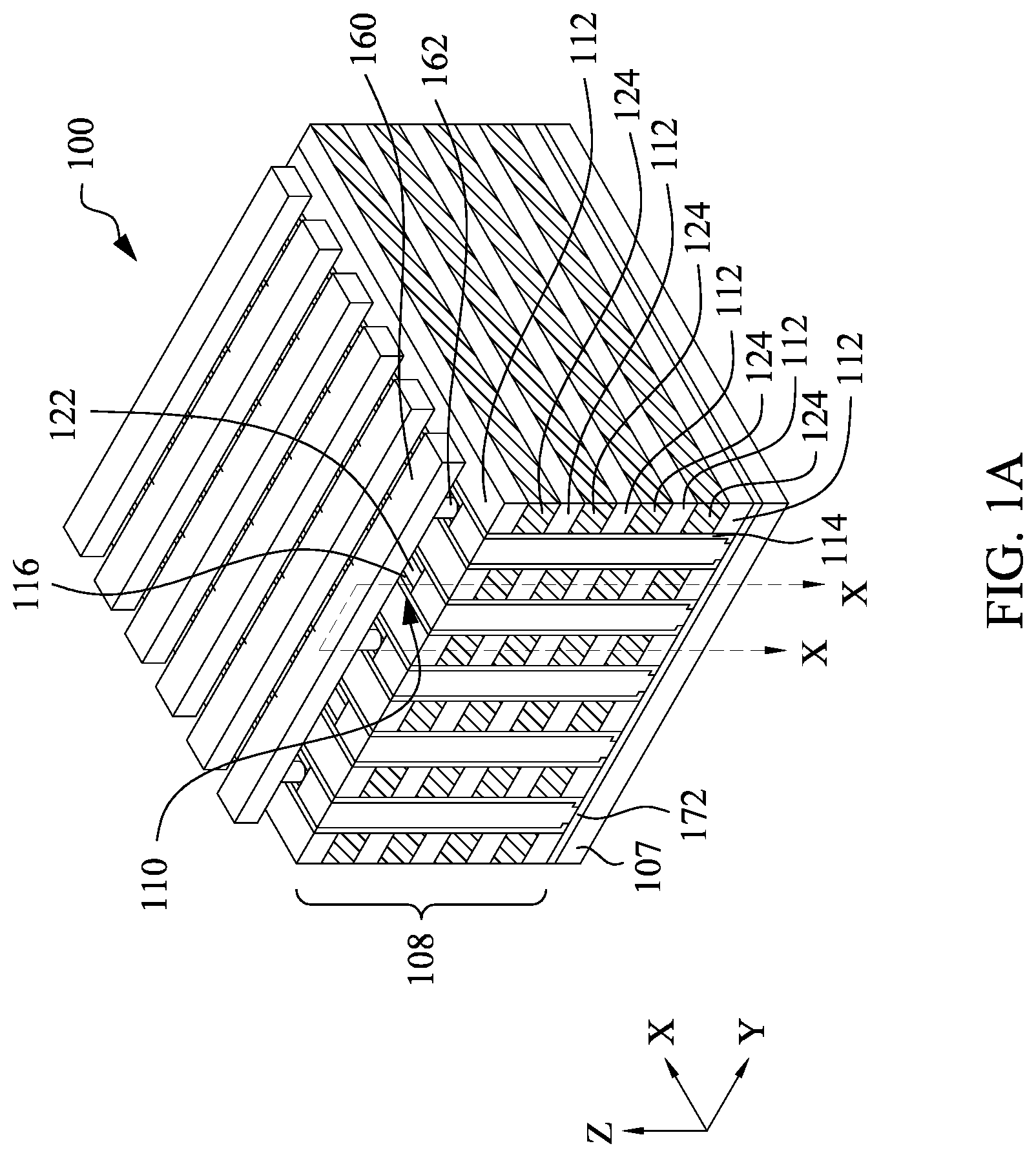Patent US12108596 — Semiconductor memory devices having cup shaped vias — Figure 1