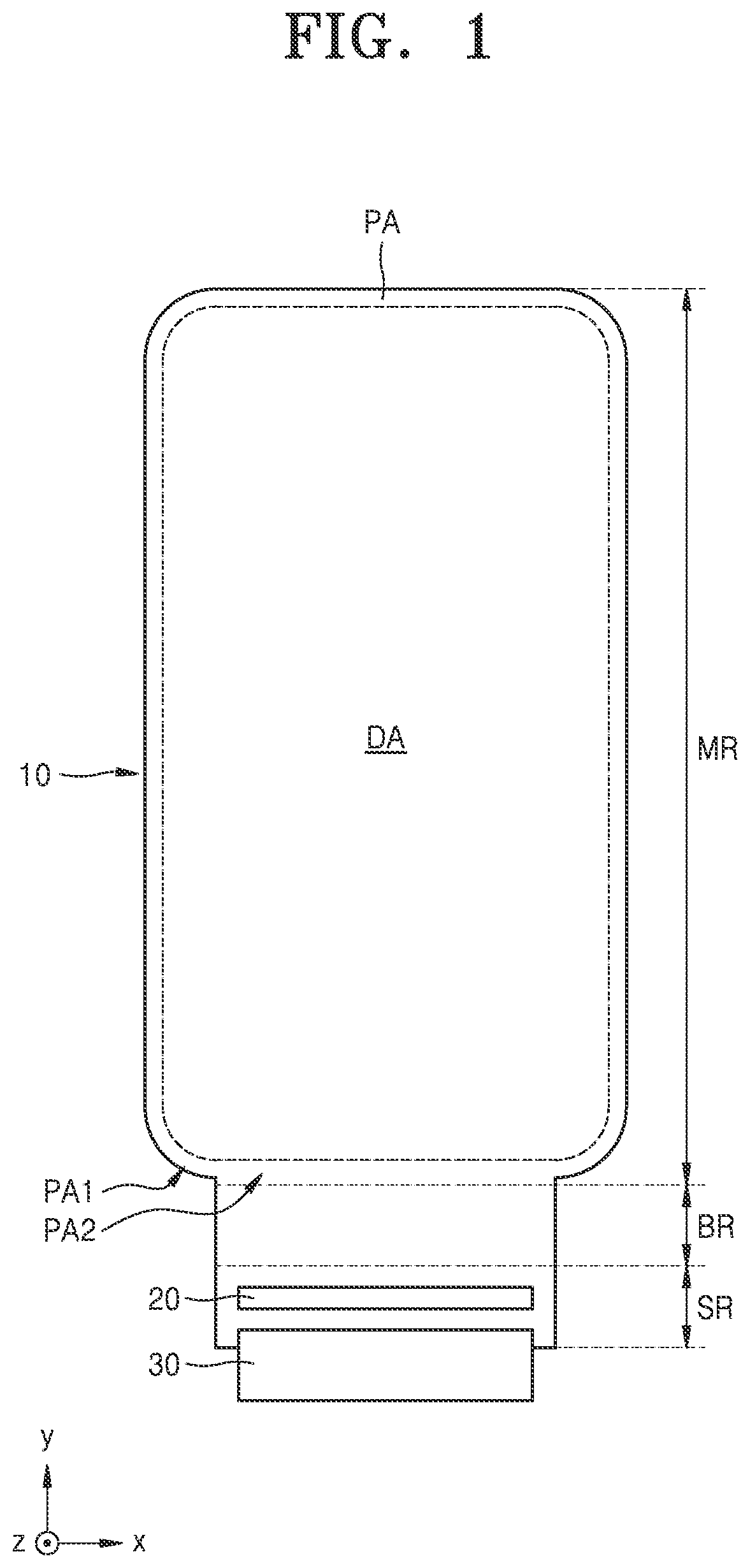 Patent US12108642 — Display substrate including third gate line between first gate electrode and second active pattern — Figure 1