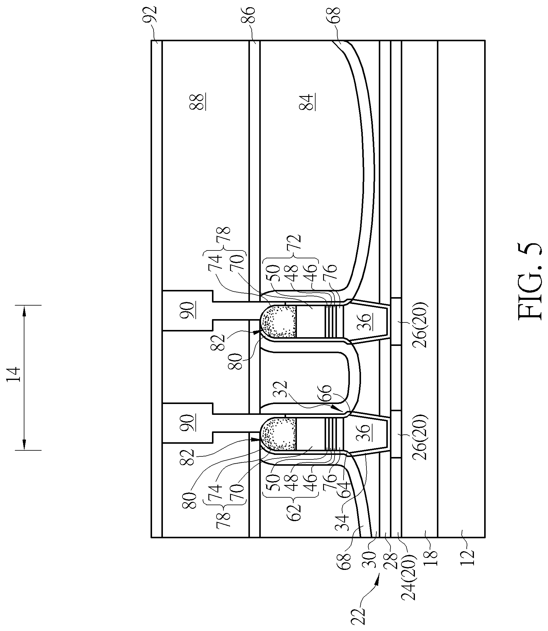 Patent US12108681 Figure 5 – Semiconductor device and method for fabricating the same