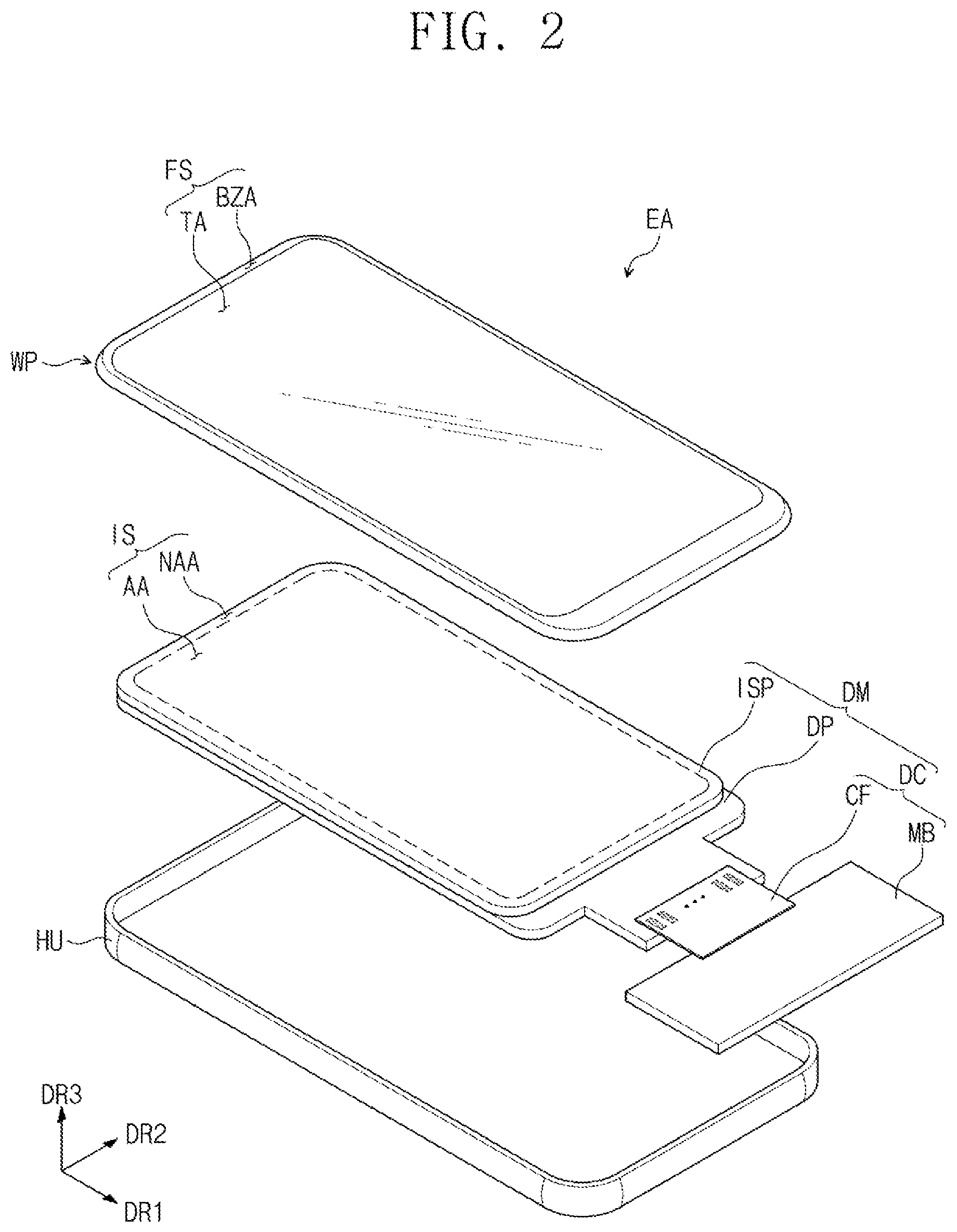 Patent US12112006 Figure 2 – Input sensing panel, display device having the same, and method of manufacturing the display device