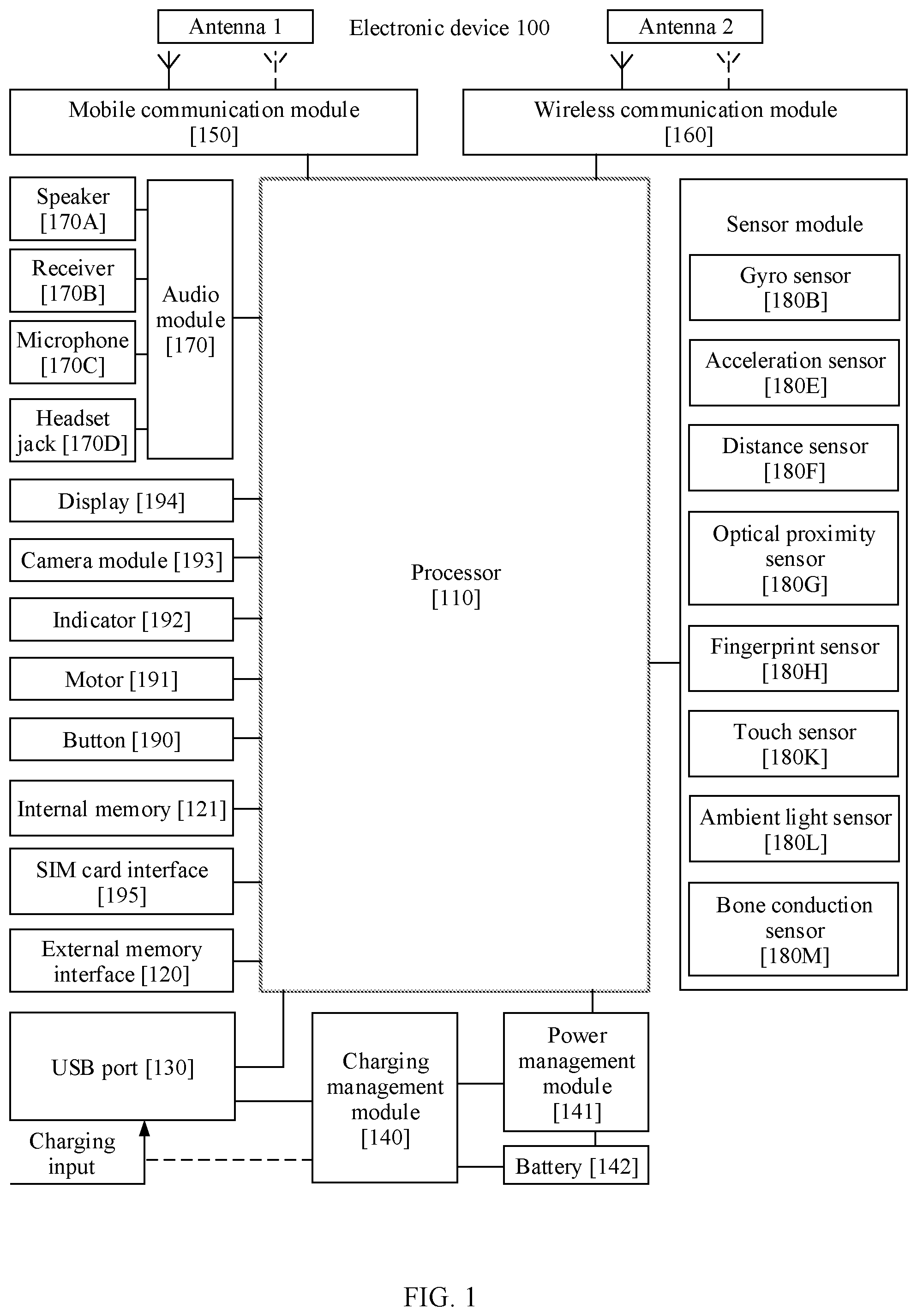 Patent US12112014 — Widget display method and electronic device — Figure 1