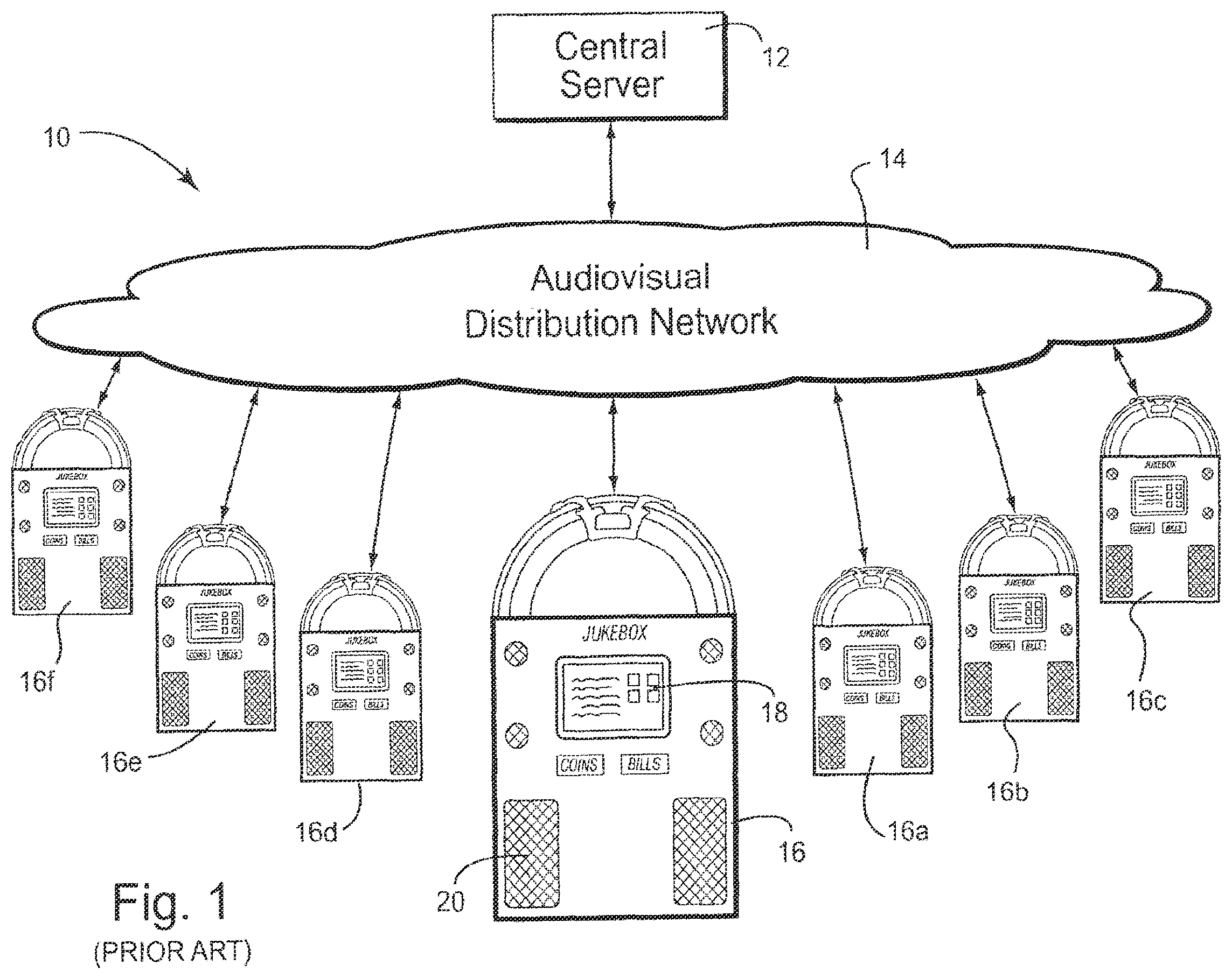 Patent US12112093 — Entertainment server and associated social networking services — Figure 1