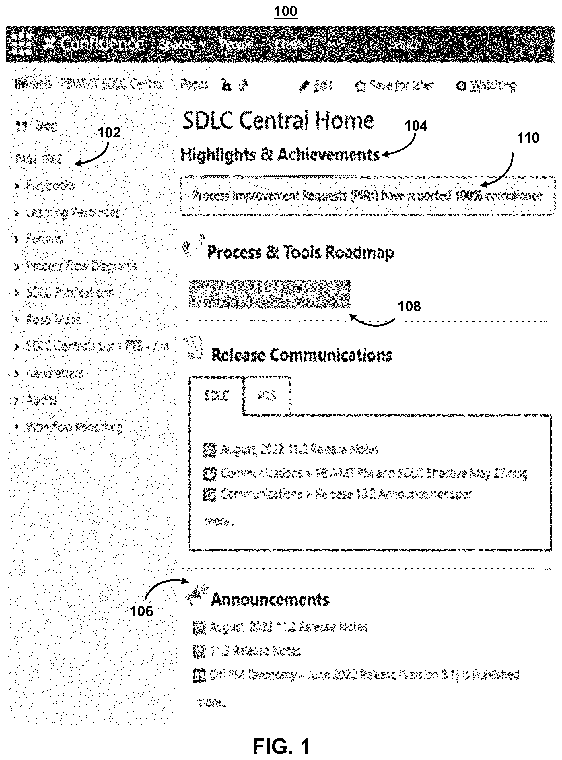 Patent US12112160 — Systems and methods providing centralized communication across feature programming workflows — Figure 1