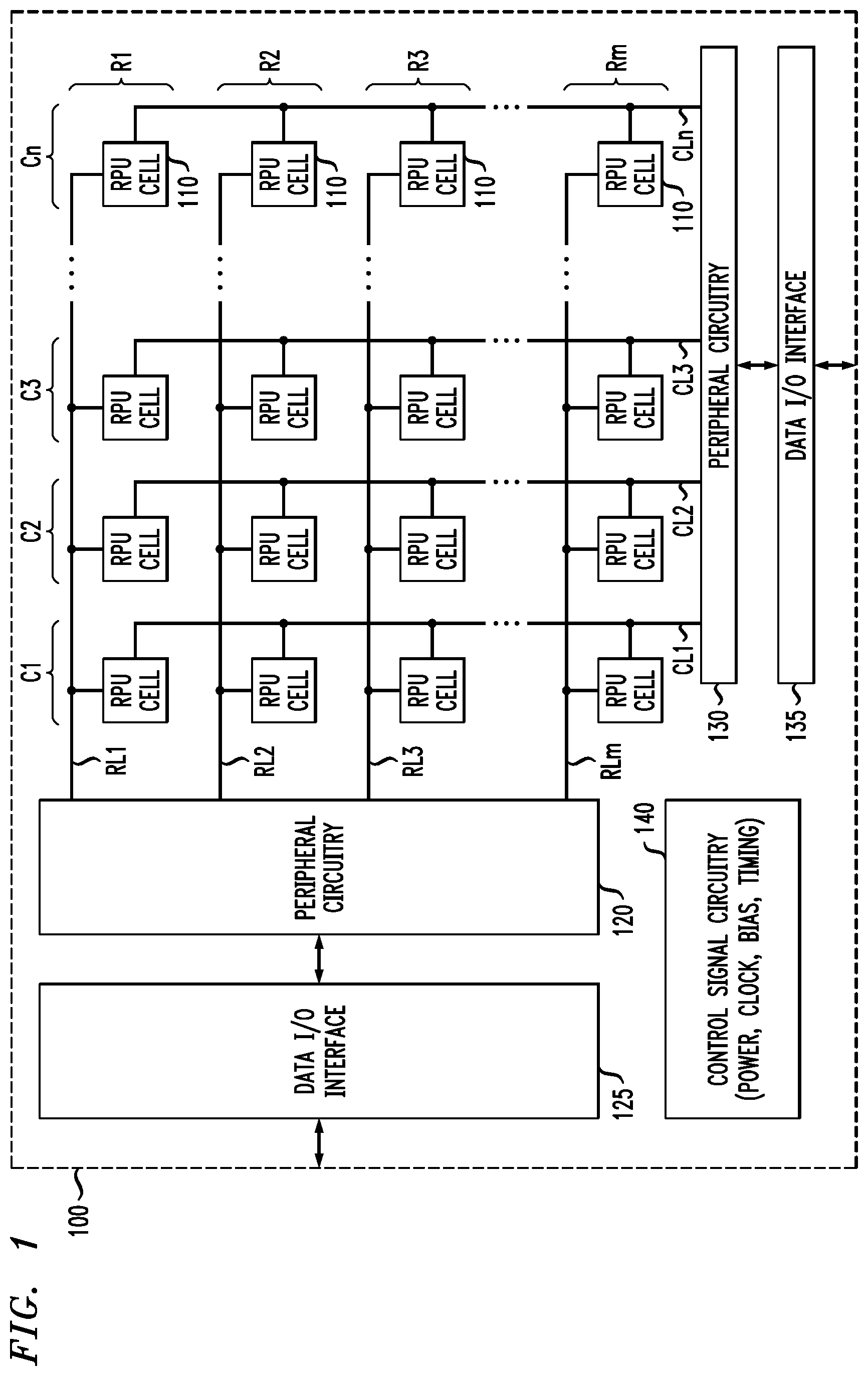 Patent US12112264 — Dynamic configuration of readout circuitry for different operations in analog resistive crossbar array — Figure 1