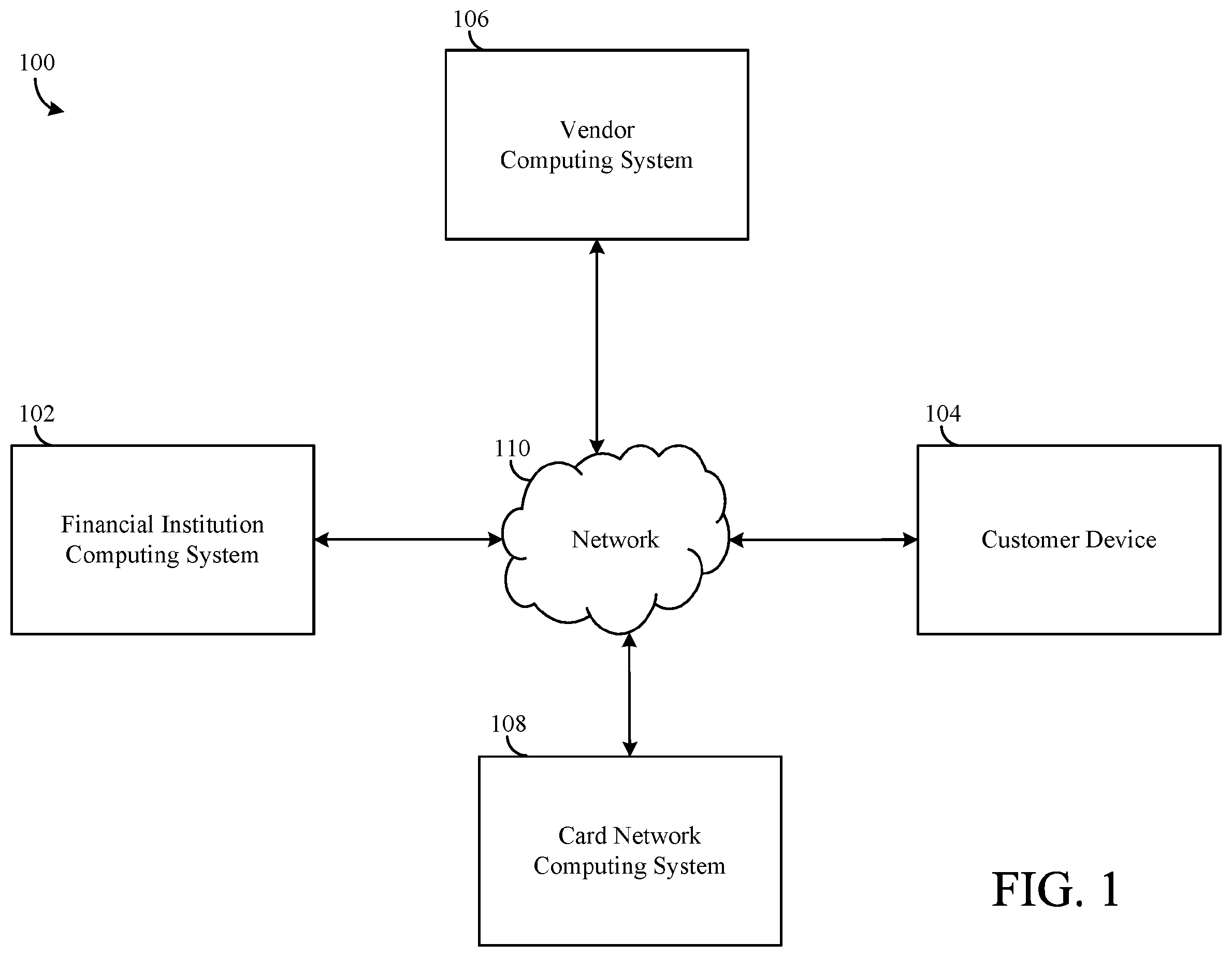 Patent US12112313 — Connected payment card systems and methods — Figure 1