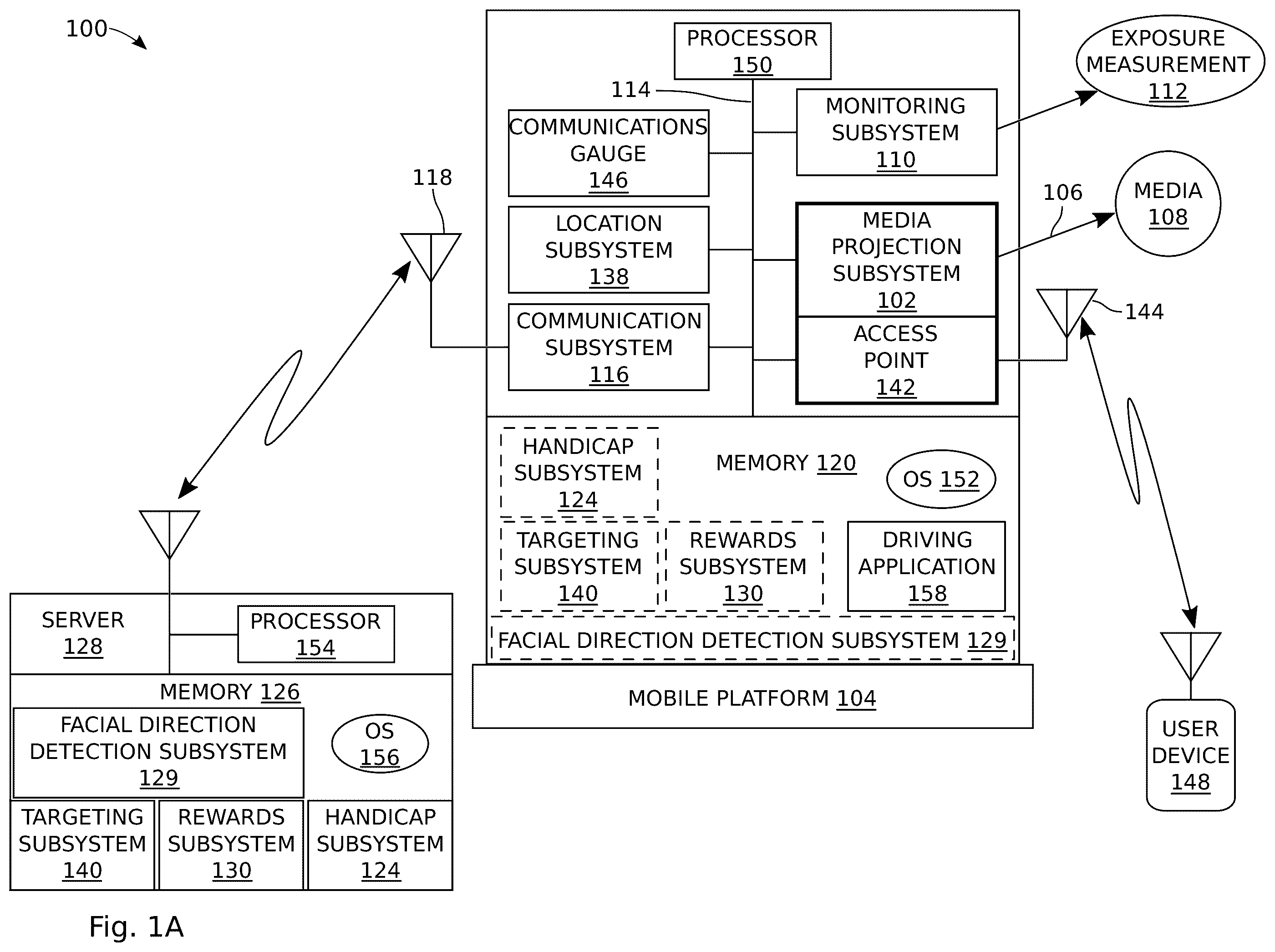 Patent US12112352 Figure 1 – System and method for monitoring mobile media