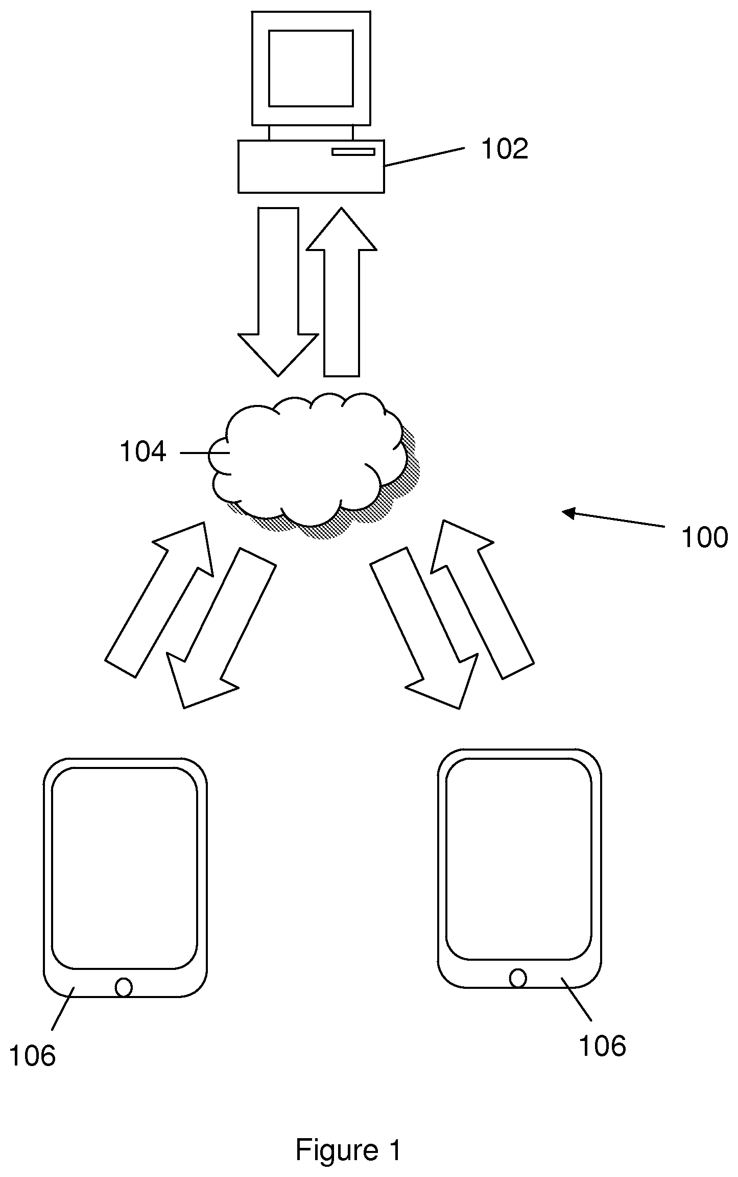 Patent US12112357 — Mobile device streaming media application — Figure 1