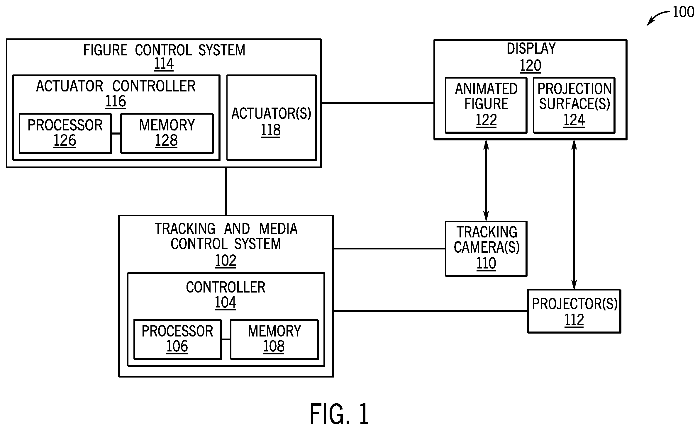 Patent US12112415 — Systems and methods for animated figure display — Figure 1