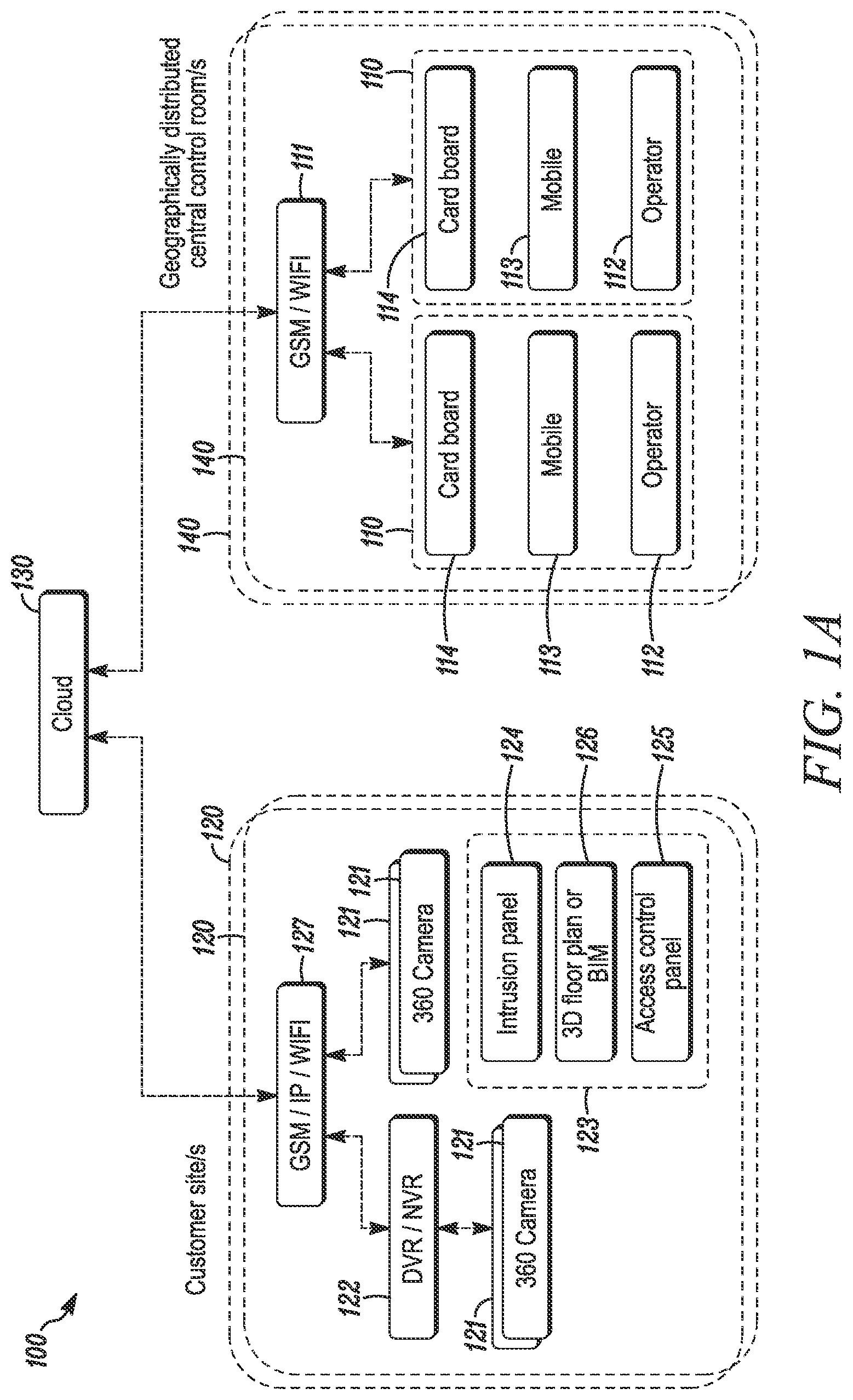 Patent US12112439 — Systems and methods for immersive and collaborative video surveillance — Figure 1