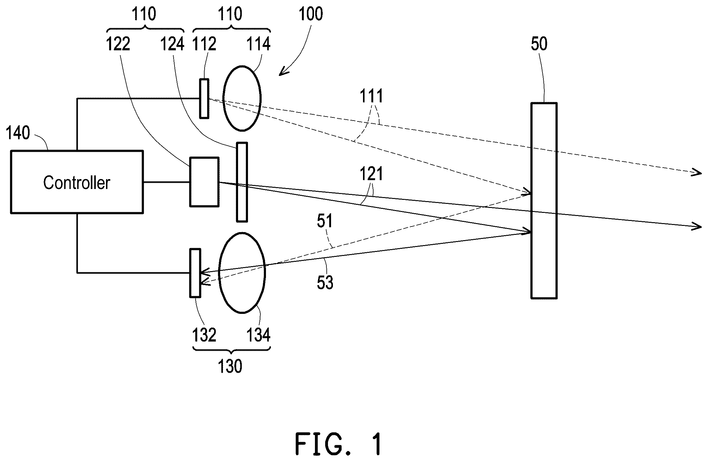 Patent US12112492 — Three-dimensional sensing device and specular reflection object detection method — Figure 1