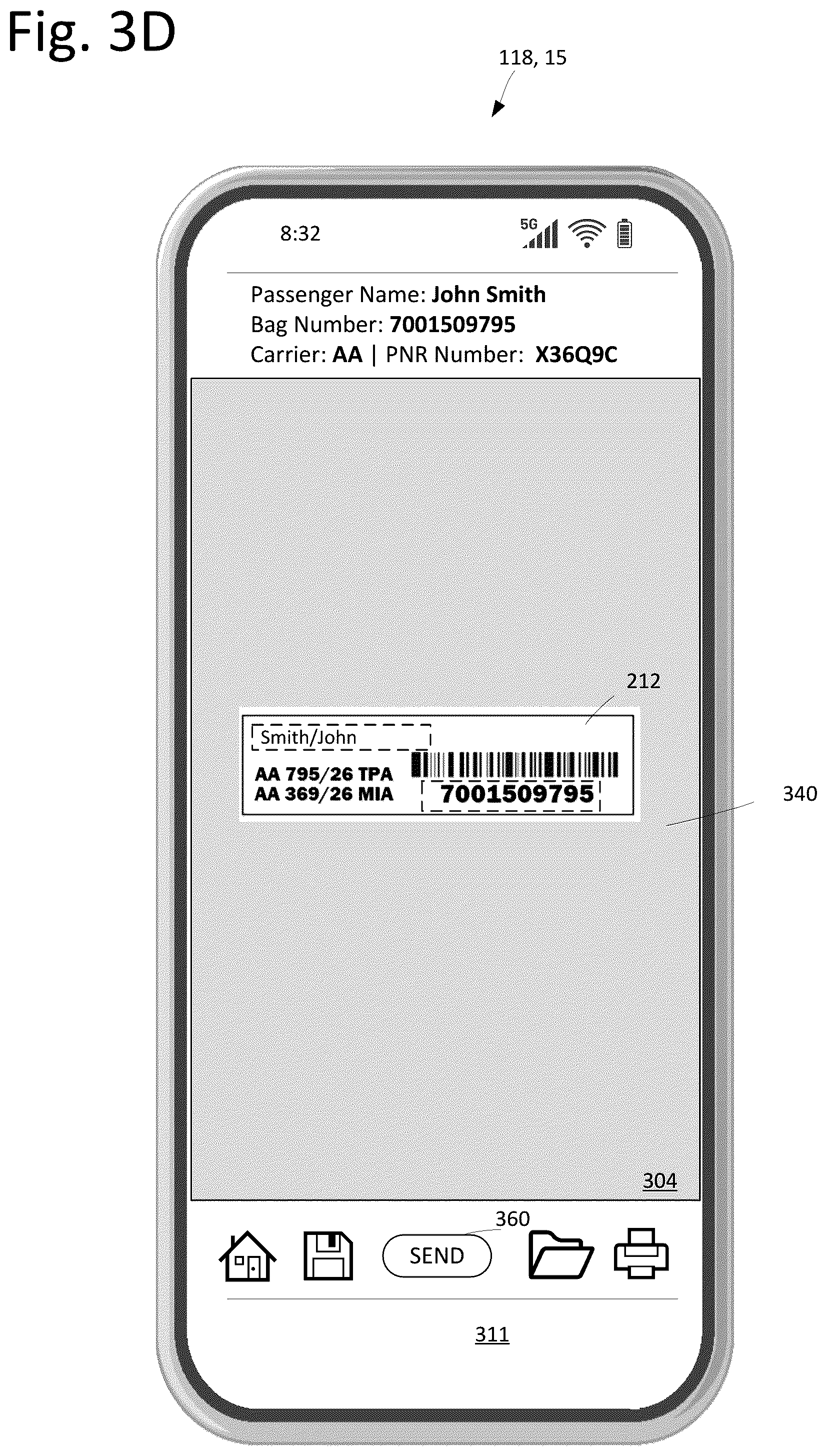 Patent US12112577 Figure 10 – Optical character recognition of bag tag