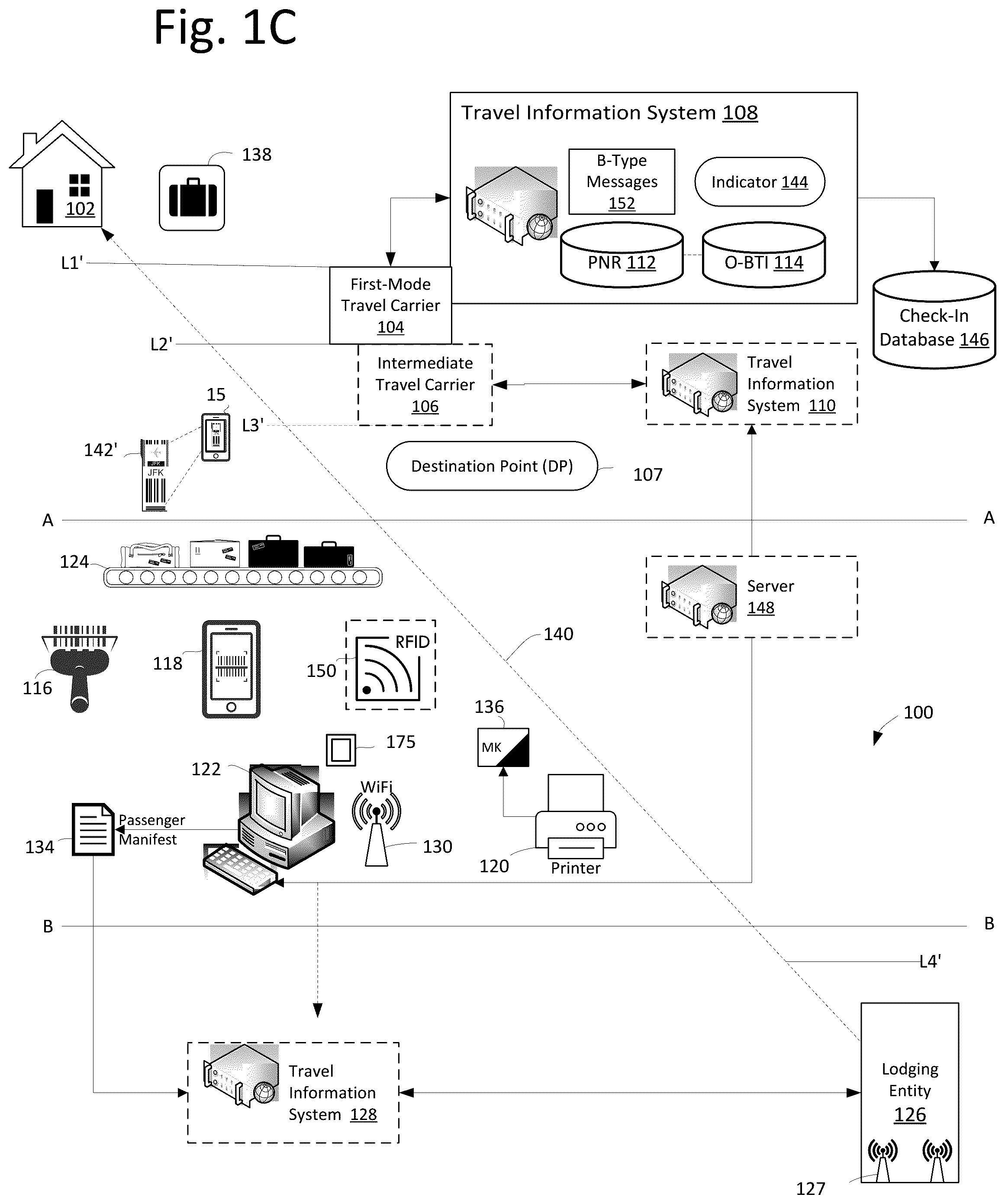 Patent US12112578 Figure 3 – System and method for creating luggage manifest using a b-type message and a passenger name record number