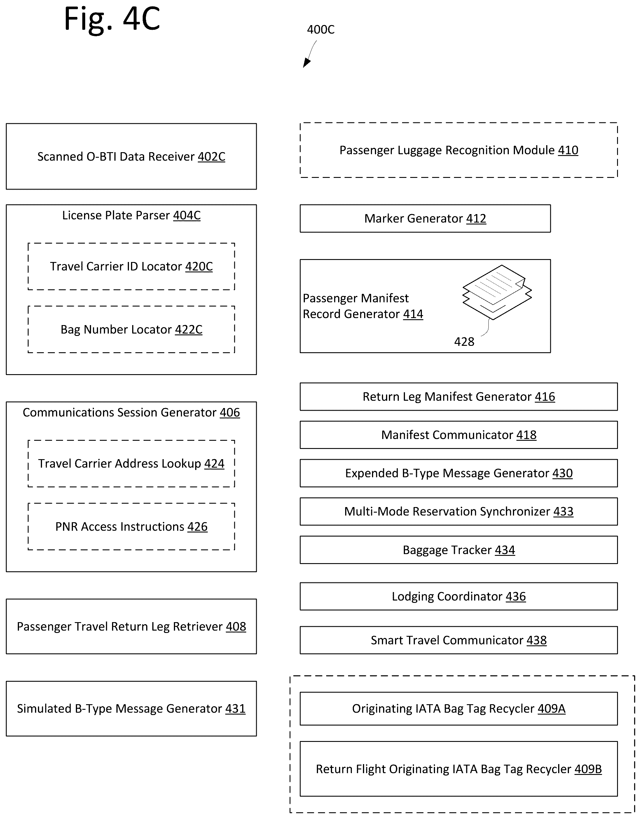 Patent US12112578 Figure 14 – System and method for creating luggage manifest using a b-type message and a passenger name record number
