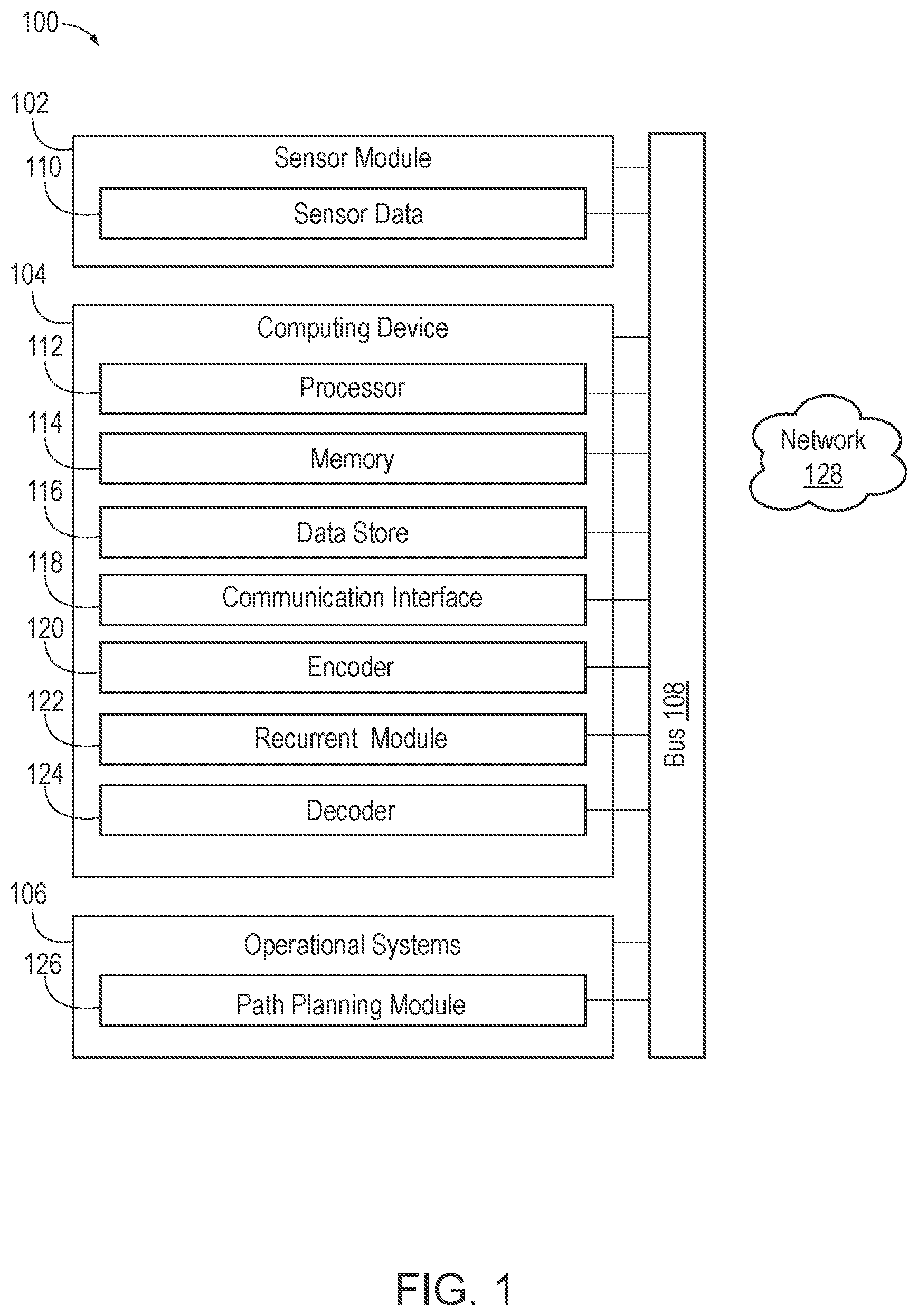 Patent US12112622 — Systems and methods for heterogeneous multi-agent multi-modal trajectory prediction with evolving interaction graphs — Figure 1