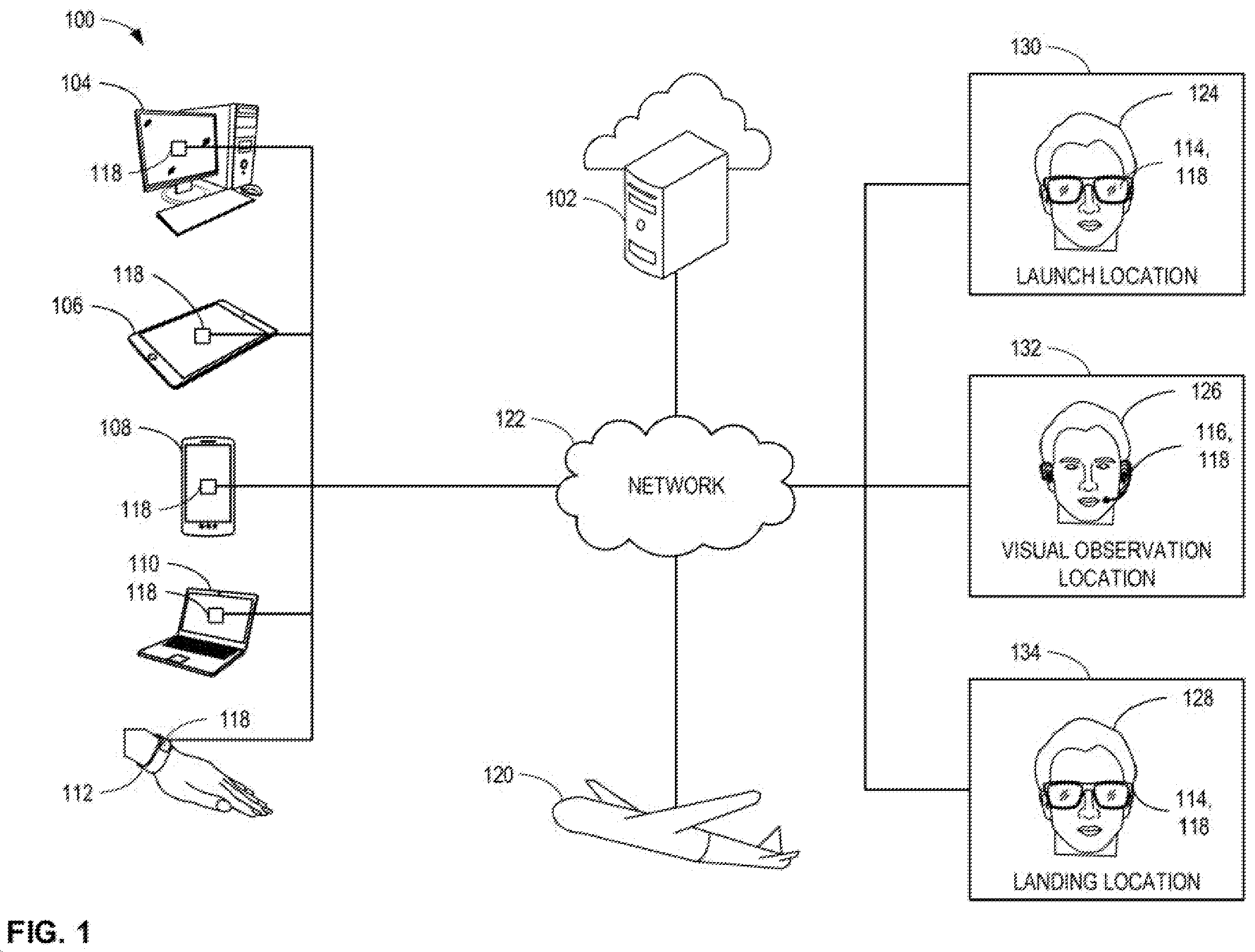 Patent US12112642 — Systems, methods, and apparatus for collaborative aircraft checklists — Figure 1