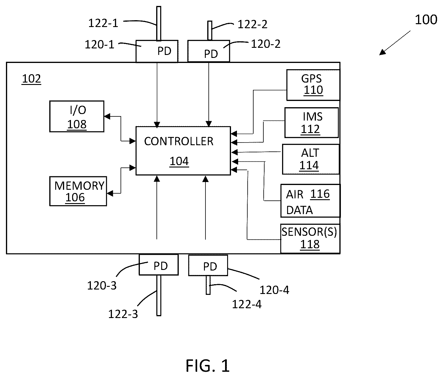 Patent US12112648 — Determining vehicle operating state by particle detection — Figure 1