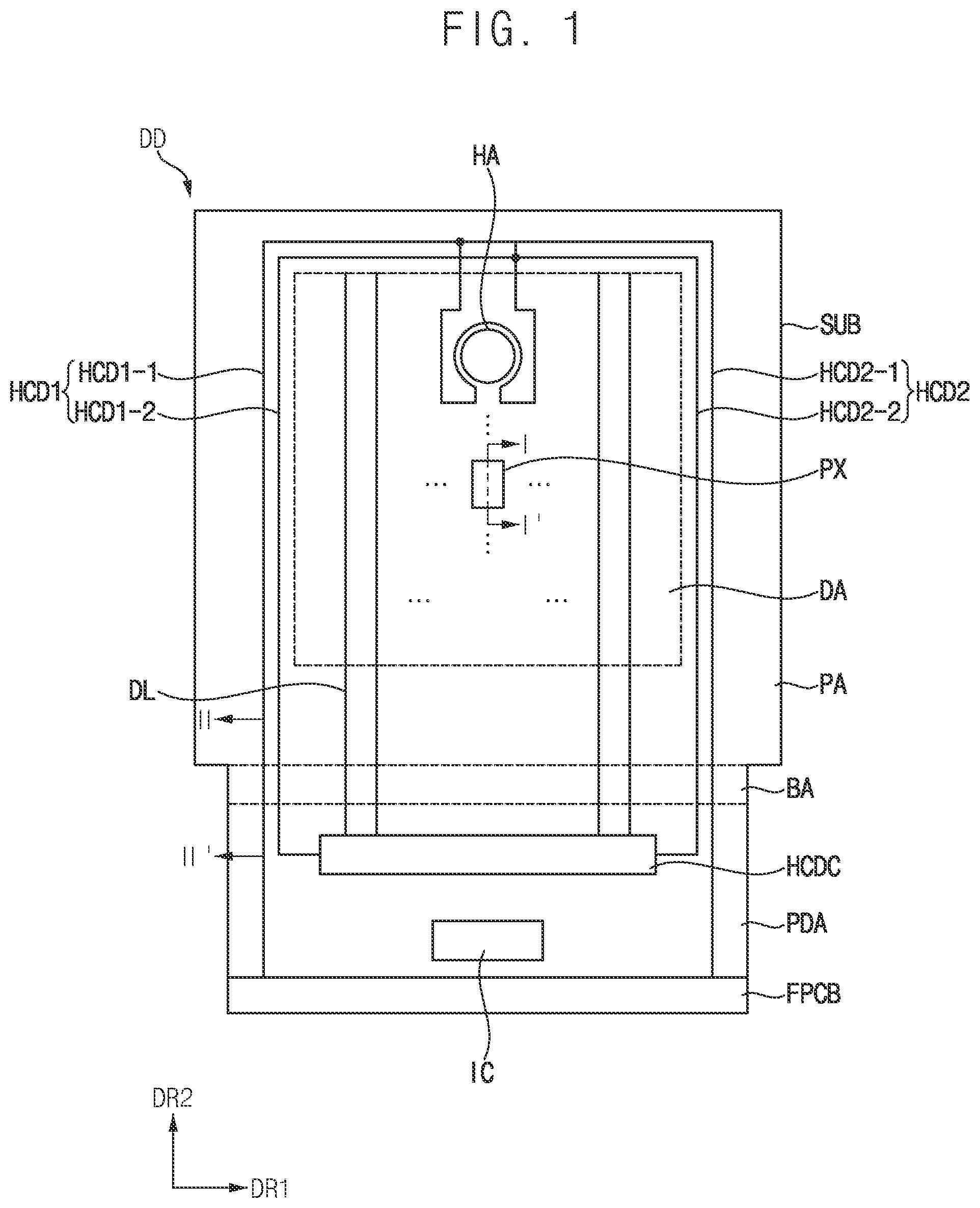 Patent US12112666 — Display device — Figure 1