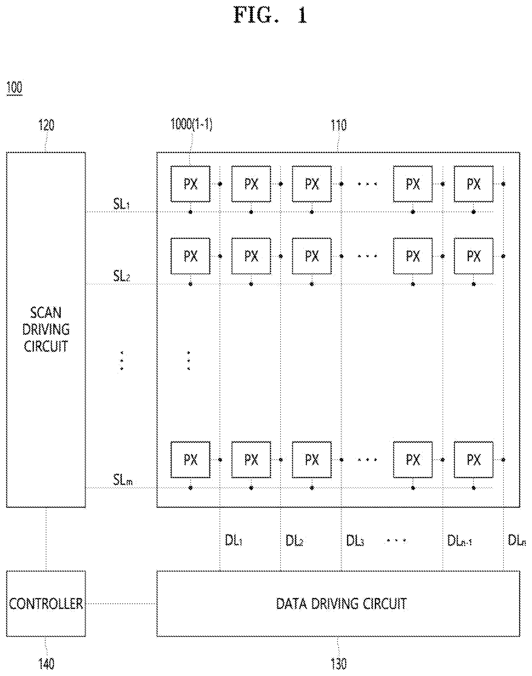 Patent US12112667 — Pixel and display apparatus capable of controlling test function preliminary class — Figure 1